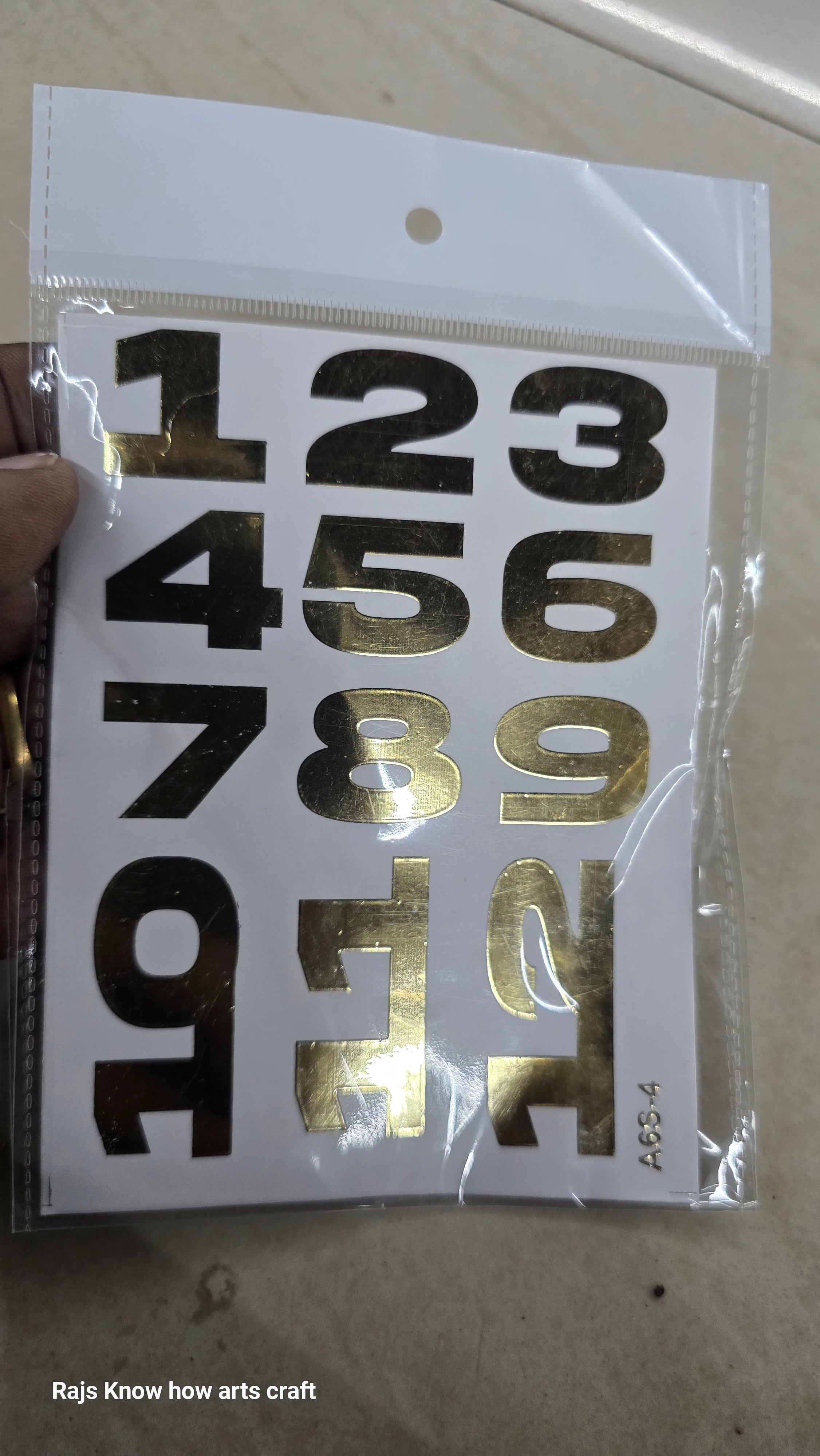 1-12 gold clock Resin Number Stickers