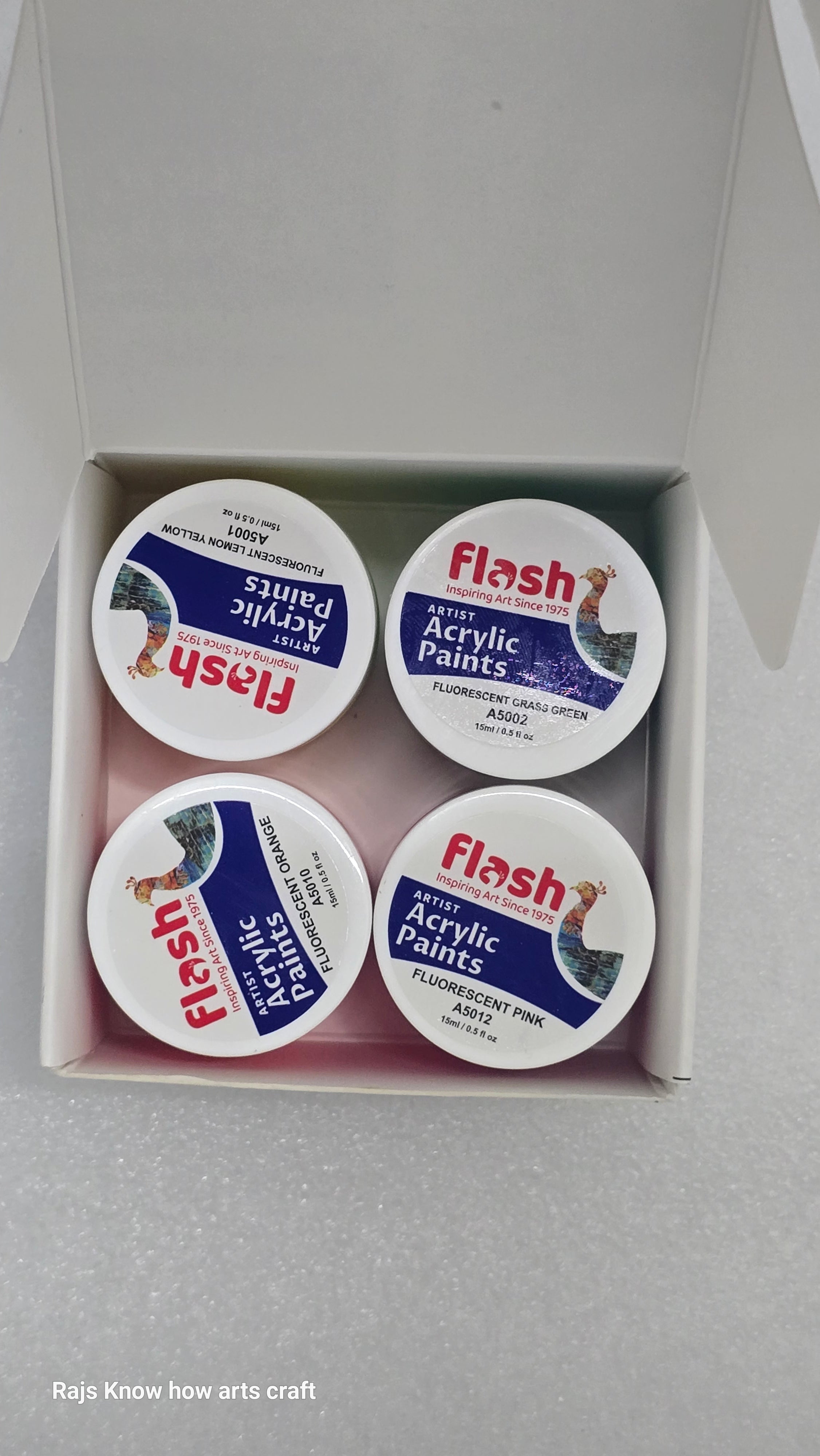 Flash artist acrylic florescent neon colors set of 4 with shipping