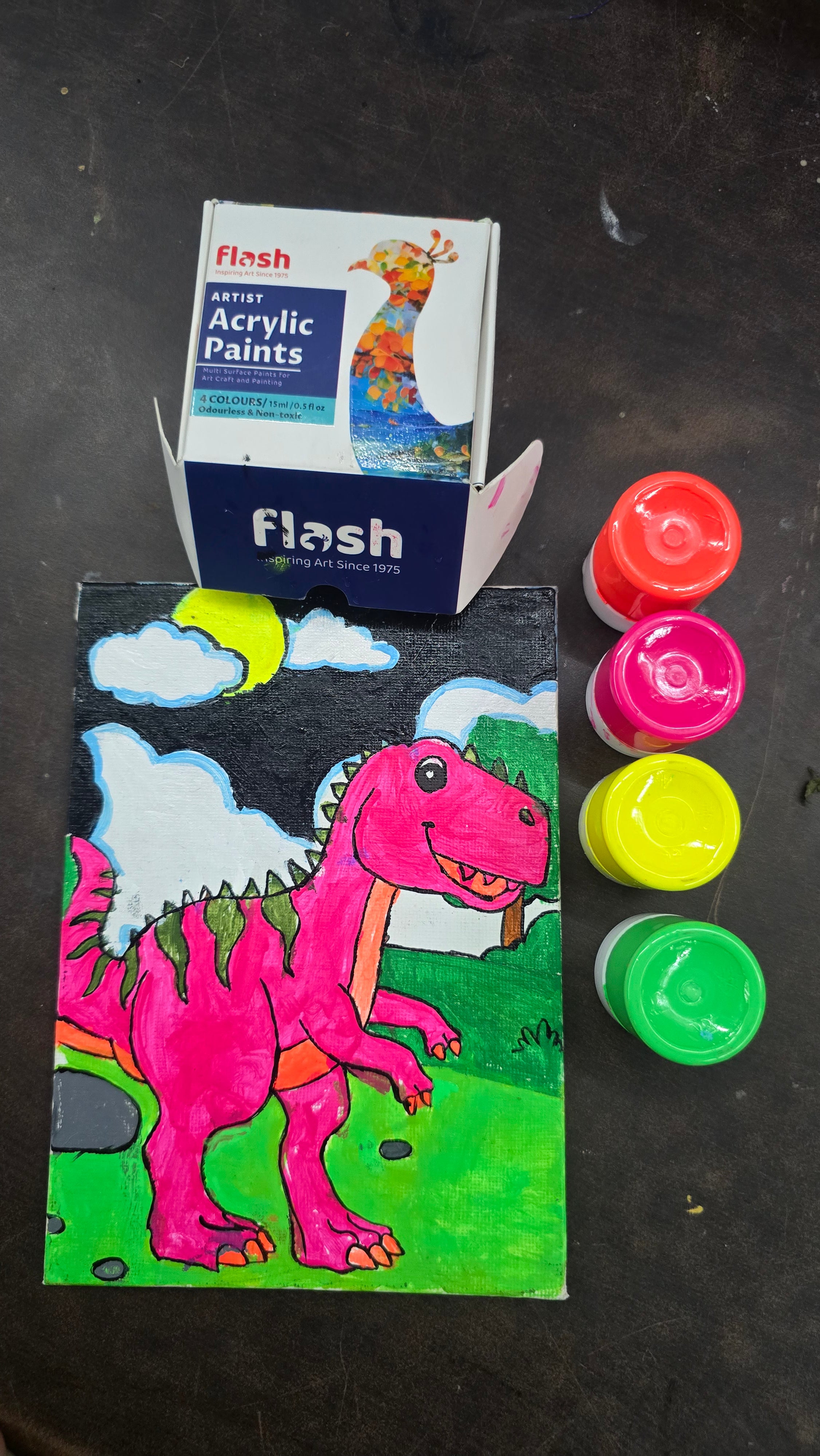 Flash artist acrylic florescent neon colors set of 4 with shipping