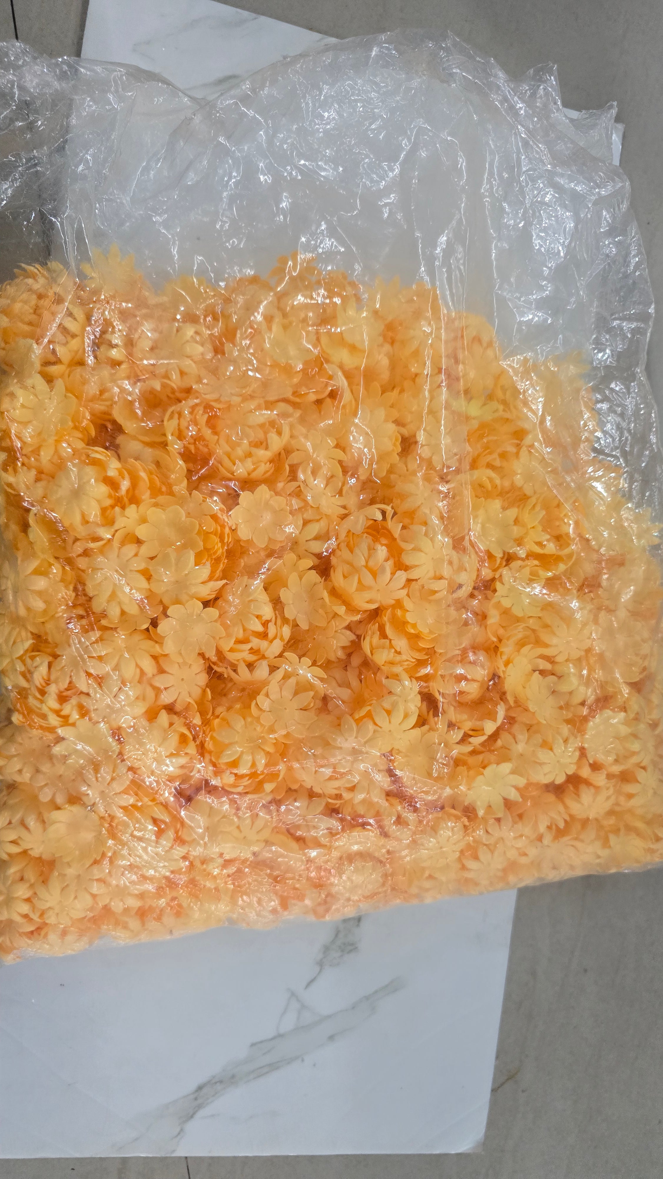 plastic yellow Jasmine  flower beads for jewelry making 100g in a pack