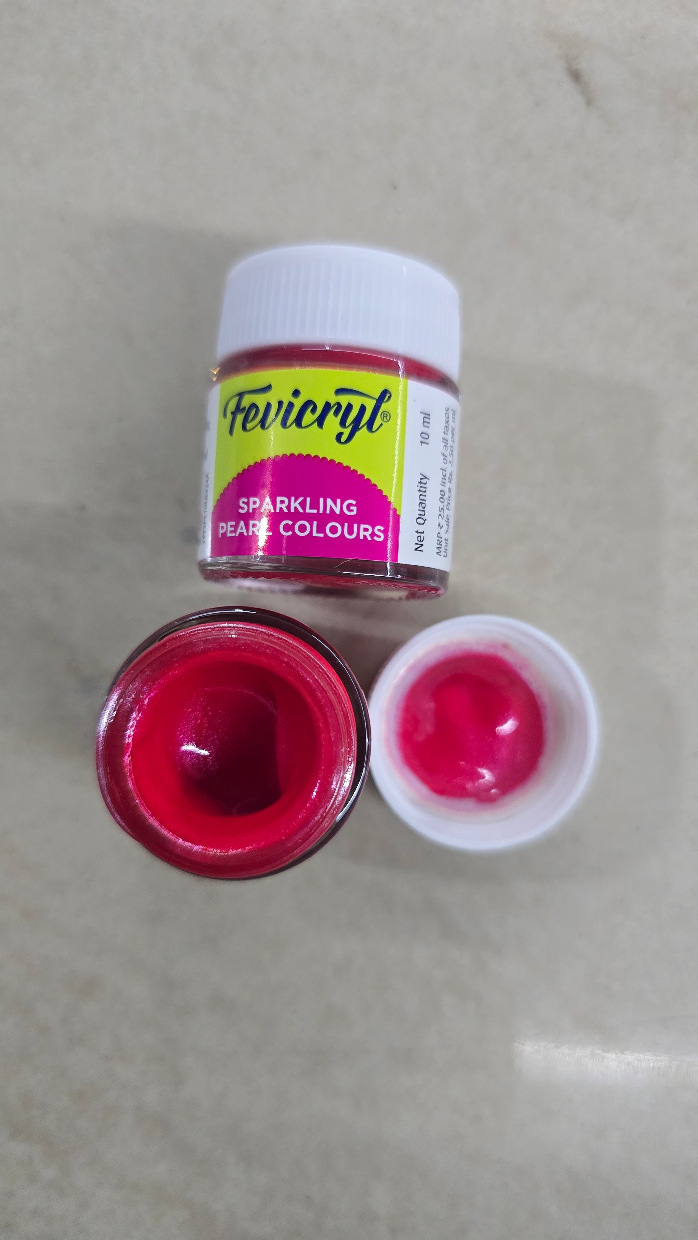 Pearl cherry red fevicryl Metallic colors 10ml 1piece