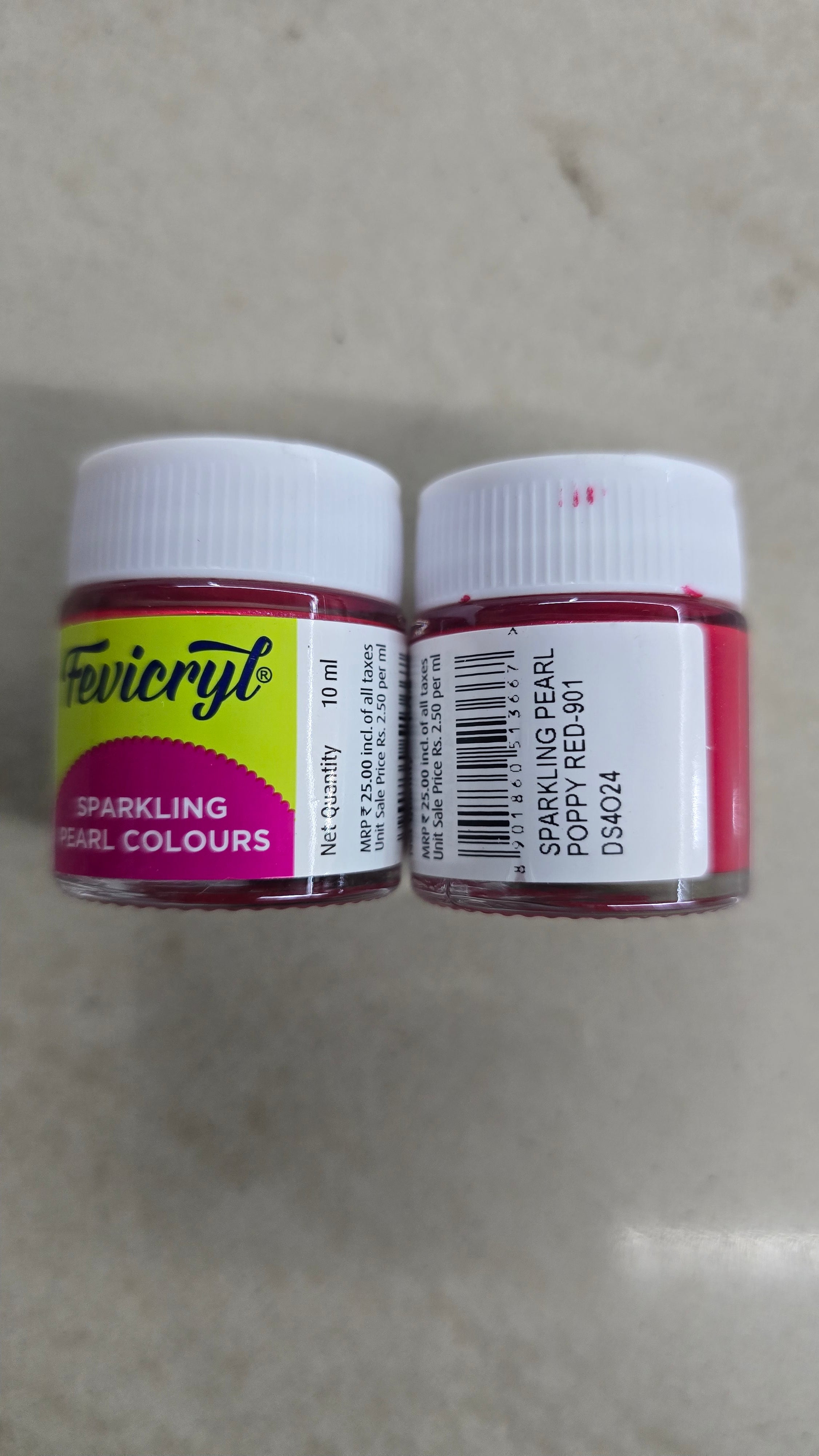 Pearl cherry red fevicryl Metallic colors 10ml 1piece