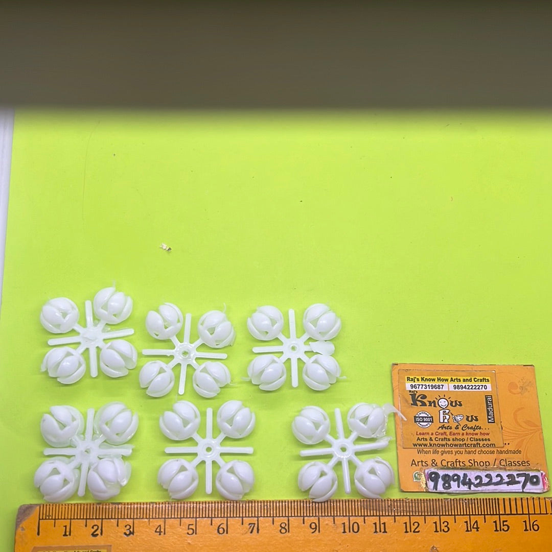 Acrylic white plastic  jasmine flower 100g in a pack