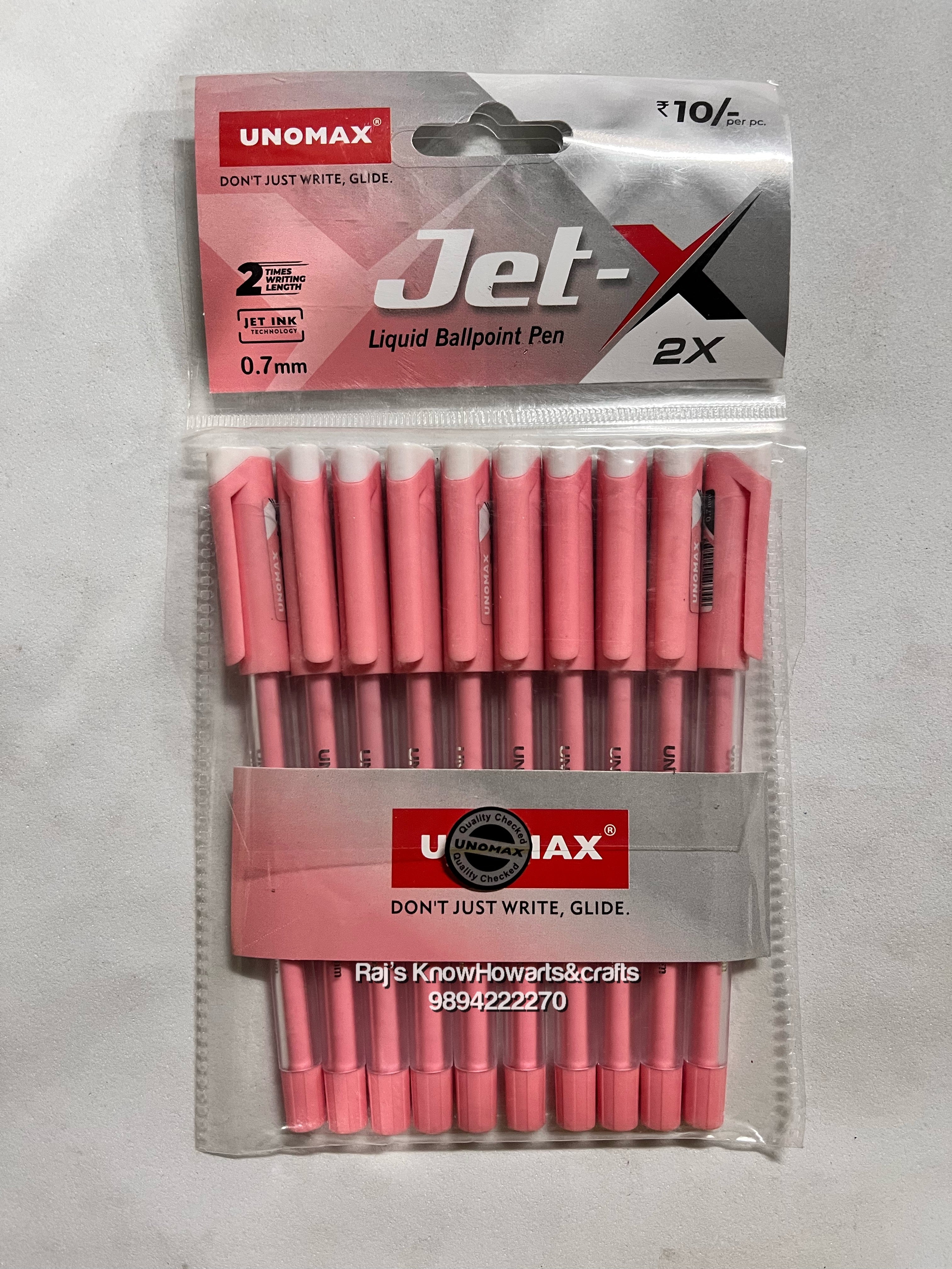 Unomax jet liquid ballpoint pen red 0.7mm - 2 pc