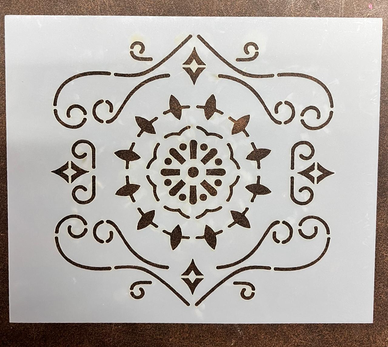 Stencil Rangoli 8inch different shape 9 Assorted designs - STNC ...