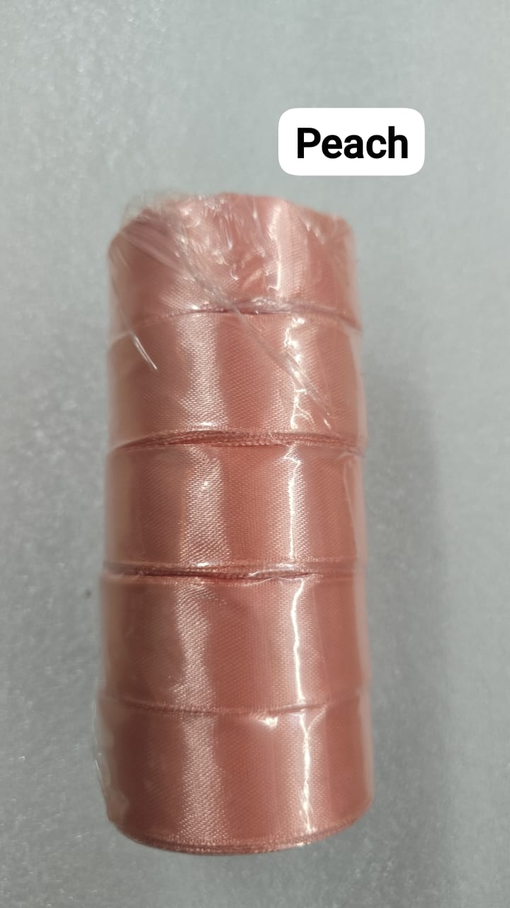 Satin ribbon-peach 1 inch
