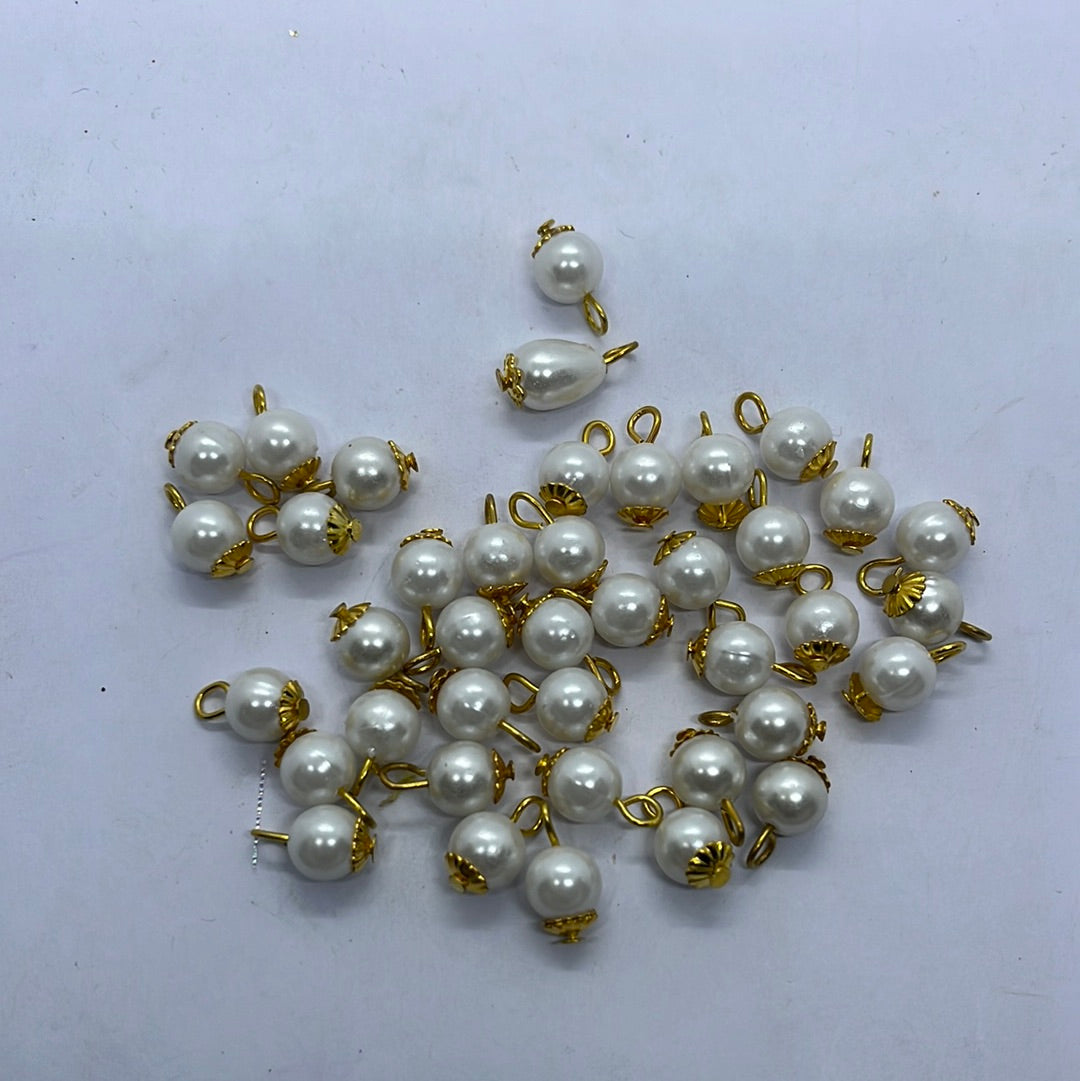 Acrylic white pearl beads Artificial jewelry making 10 piece