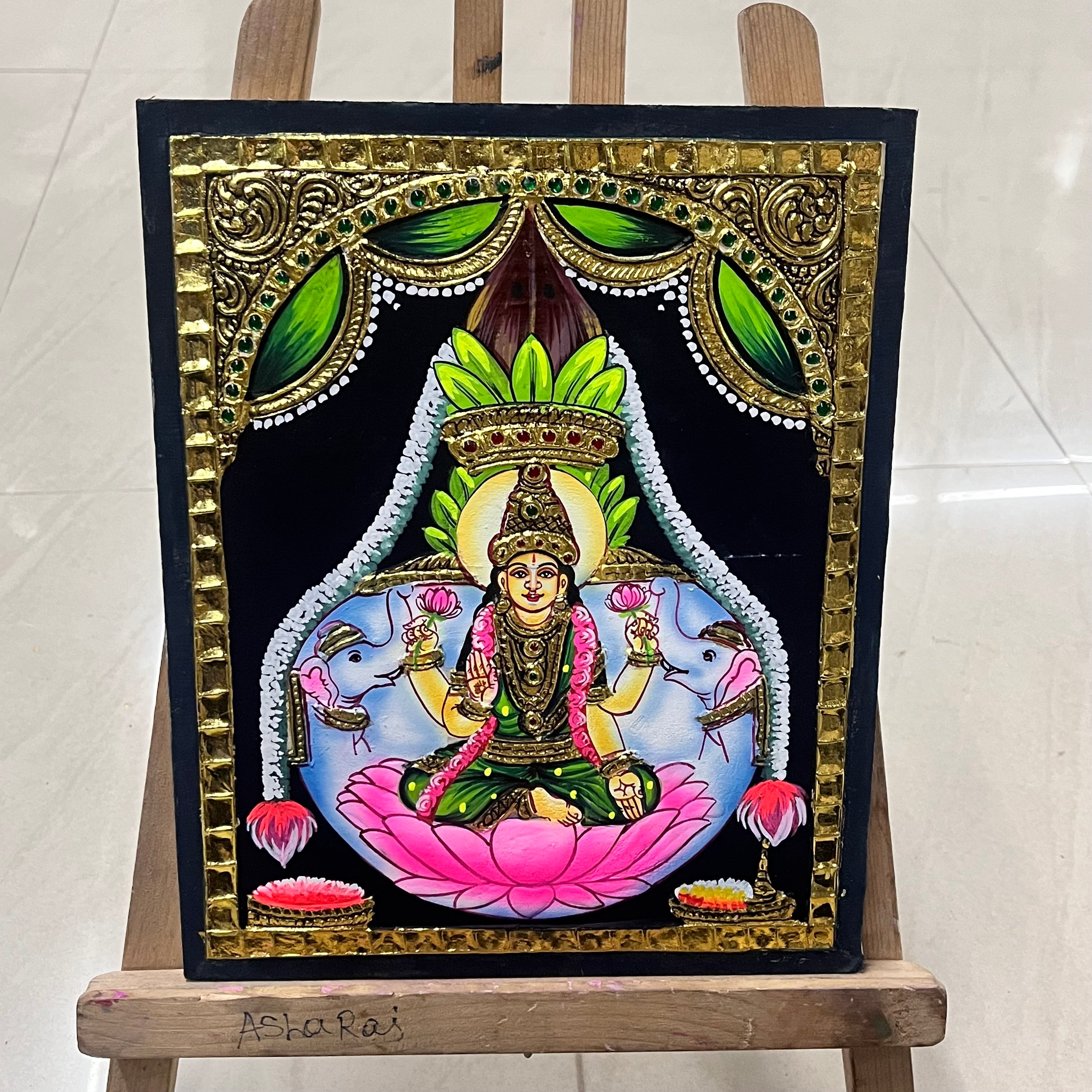 Varalakshmi Tanjore painting 8x10(15days delivery form payment date)-1pack