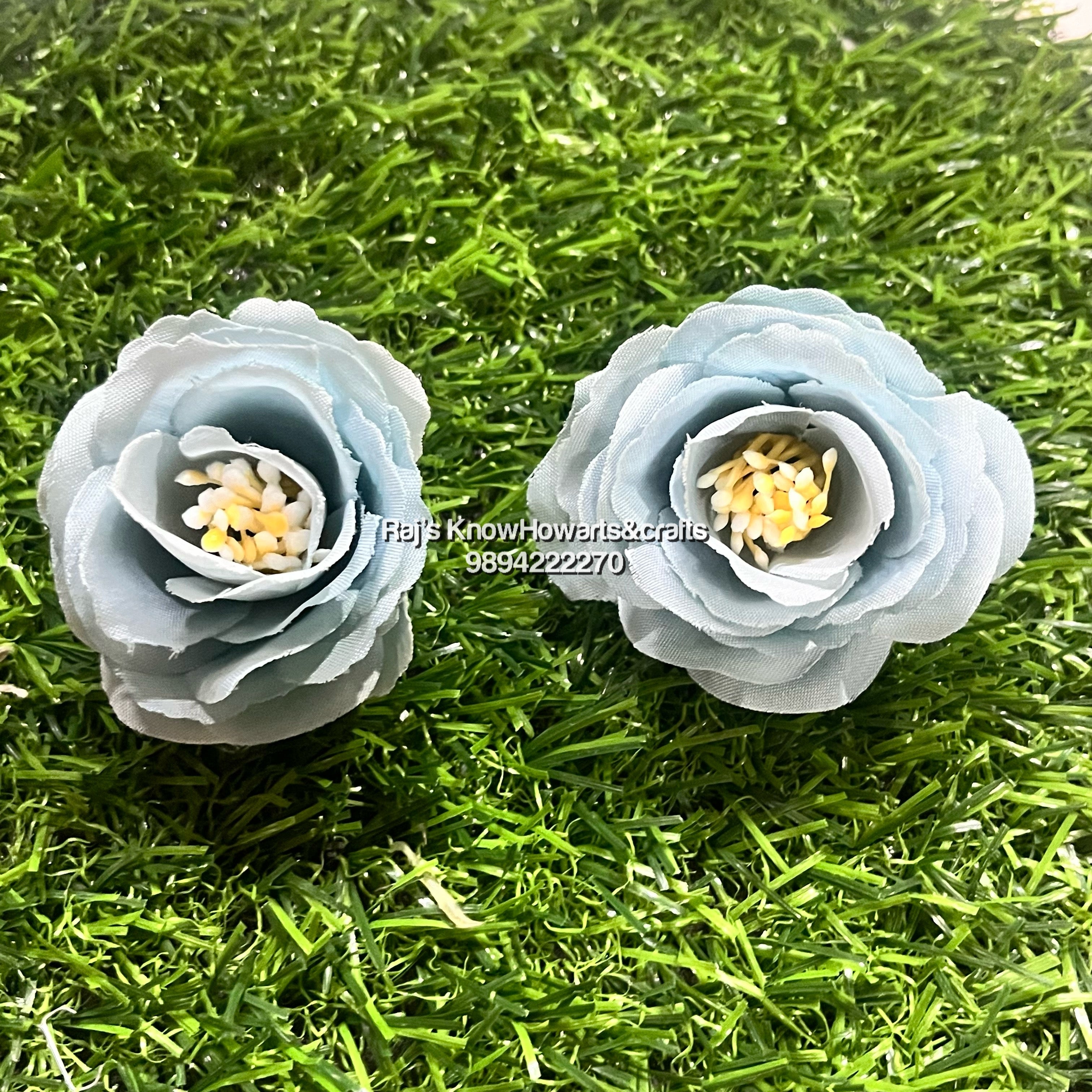 Rose With Pollens Pastel Blue- 10 piece in a Pack