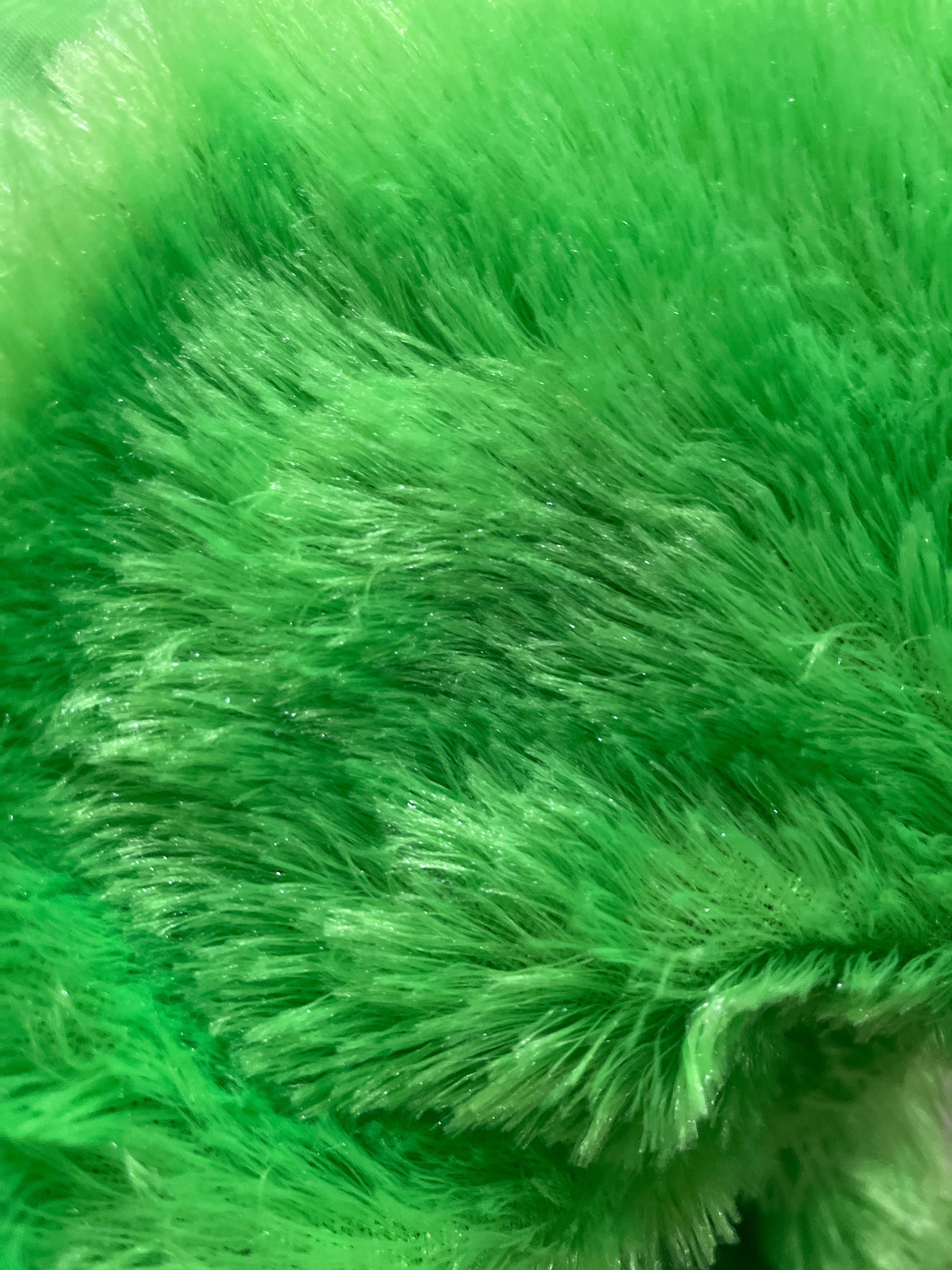 Neon green   fur cloth - 1 meter