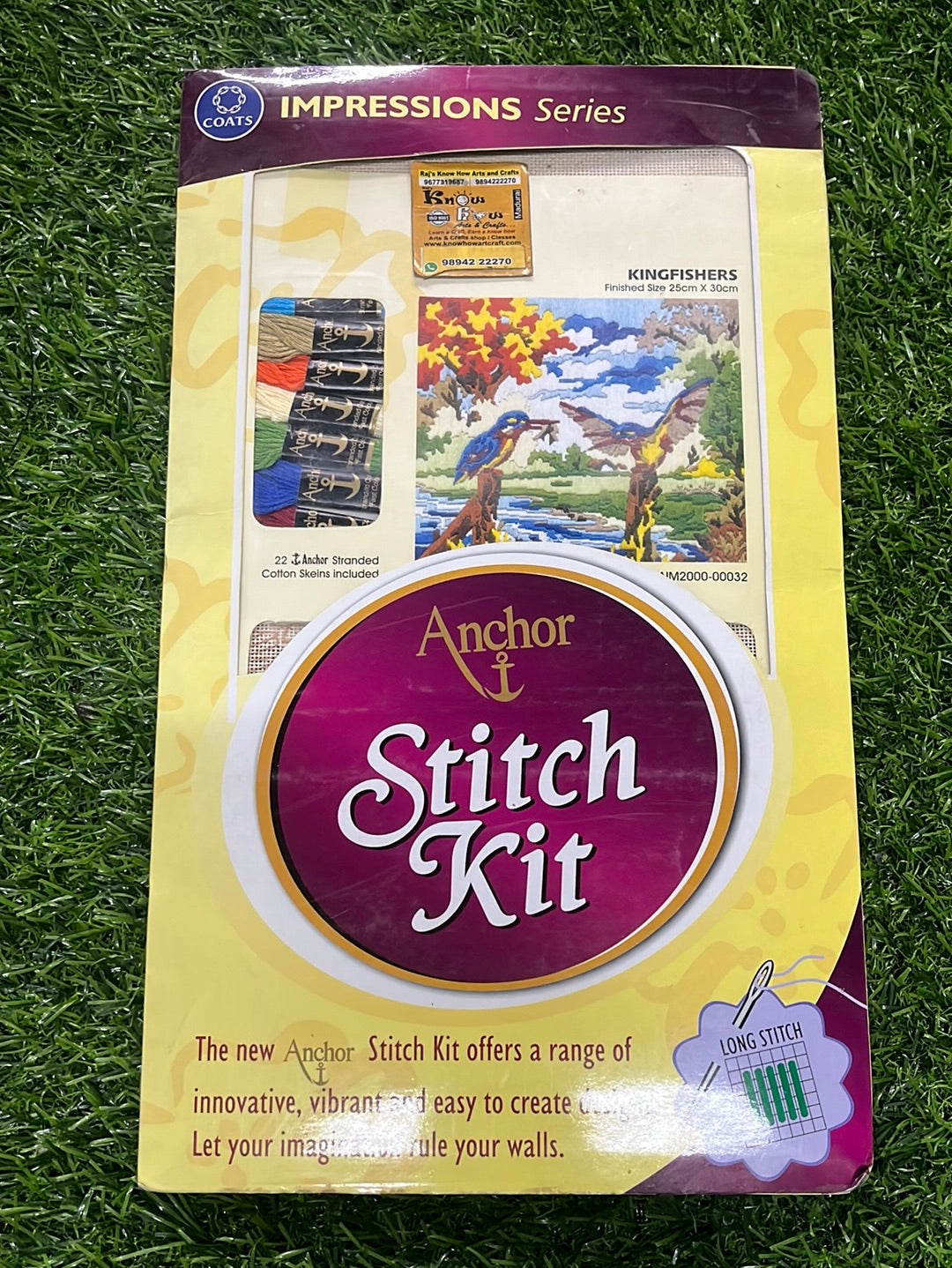 Anchor stitch embroidery kit kingfishers  finished size 25cm x 30cm