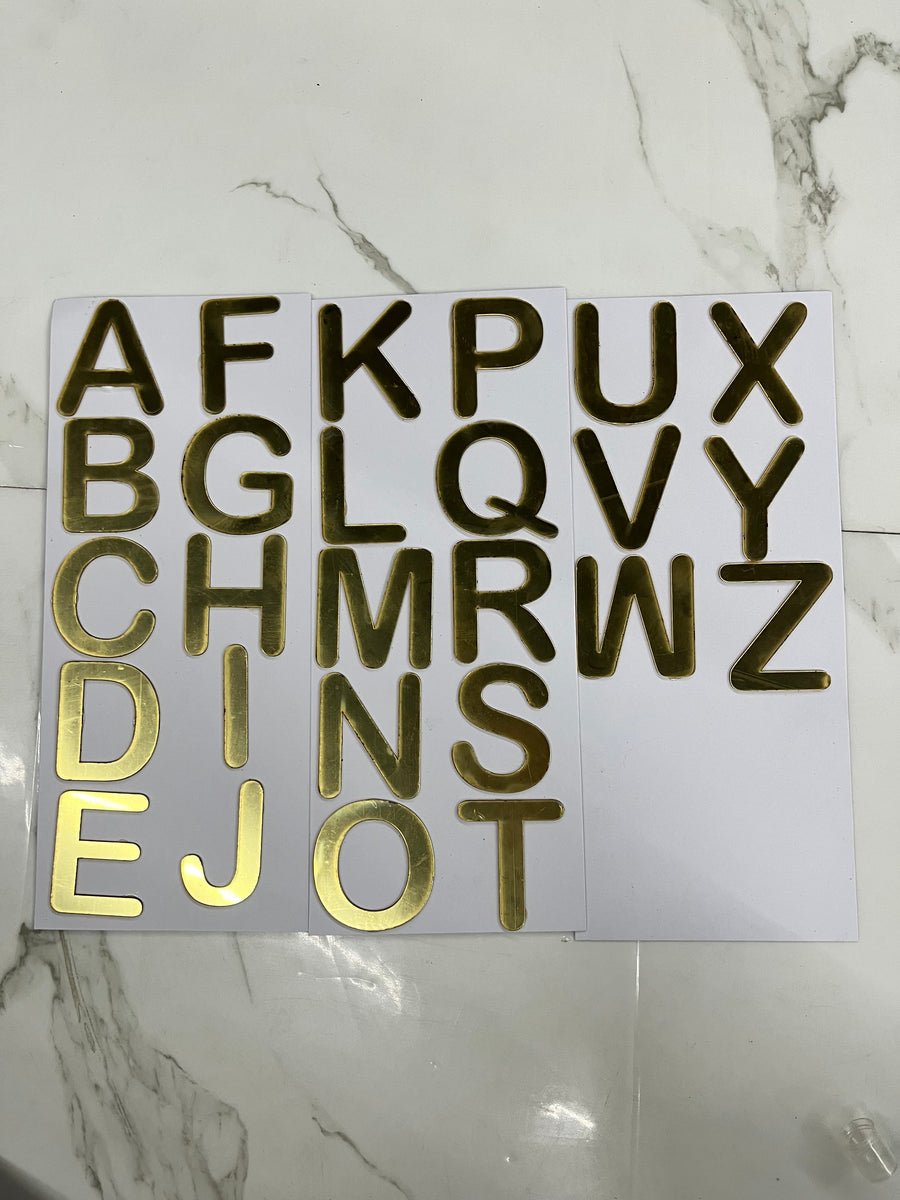 2 inch acrylic alphabet sticker type-ABCD set – KnowHowArtCraft
