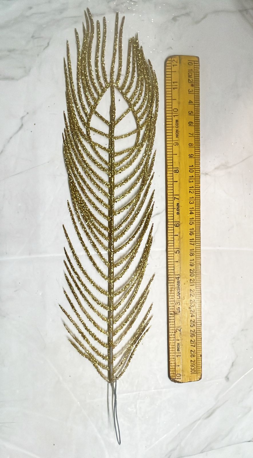 Golden glitter Peacock feather-1pack