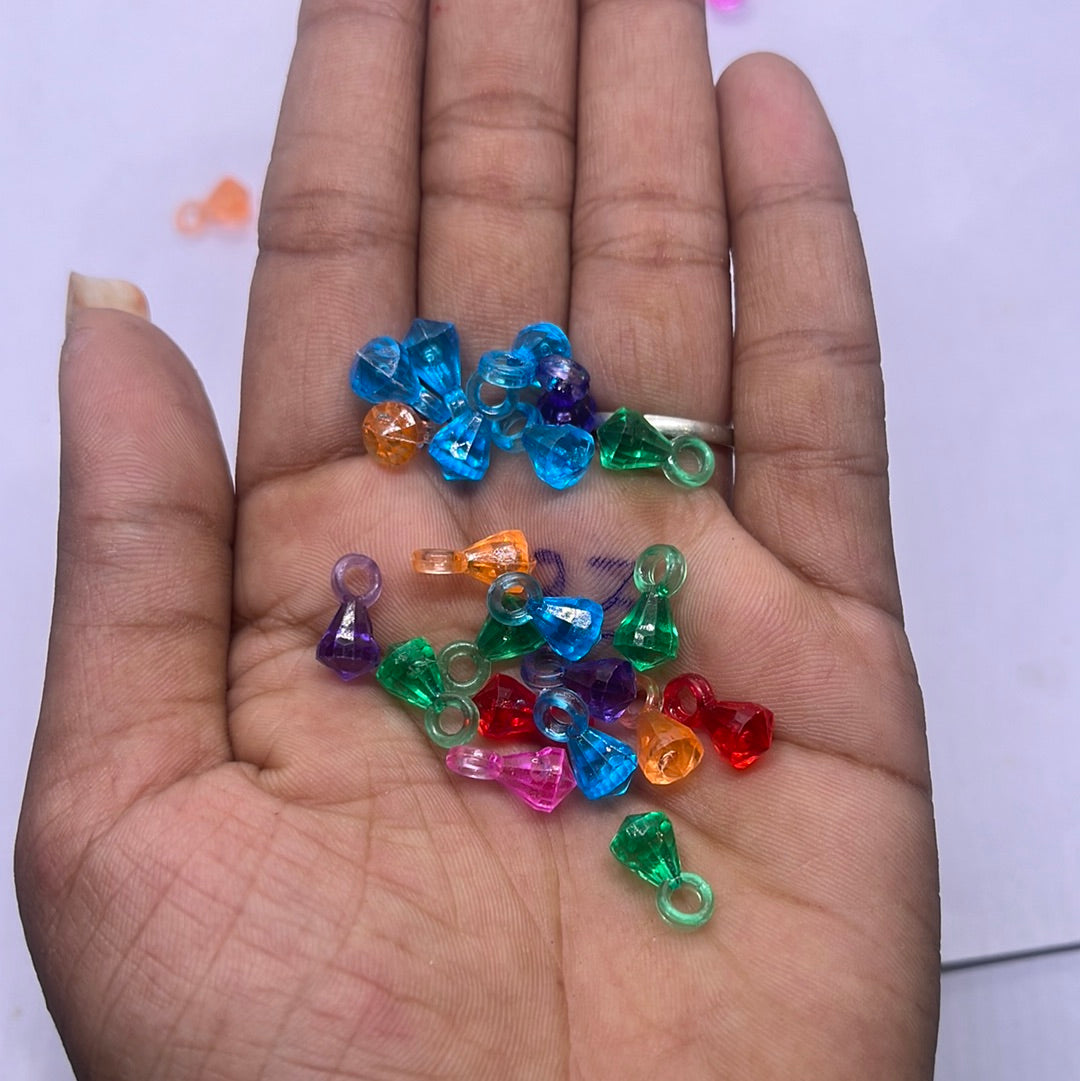 Acrylic  plastic color design beads -100g