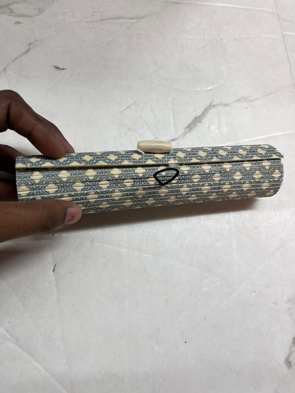 Bamboo jewelry box long round -BOXB