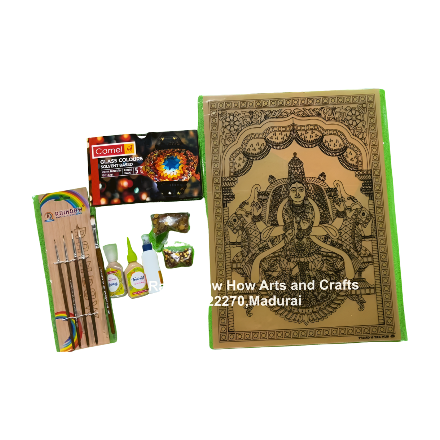 Gajalakshmi Solvent based fibre glass reverse Tanjore kit