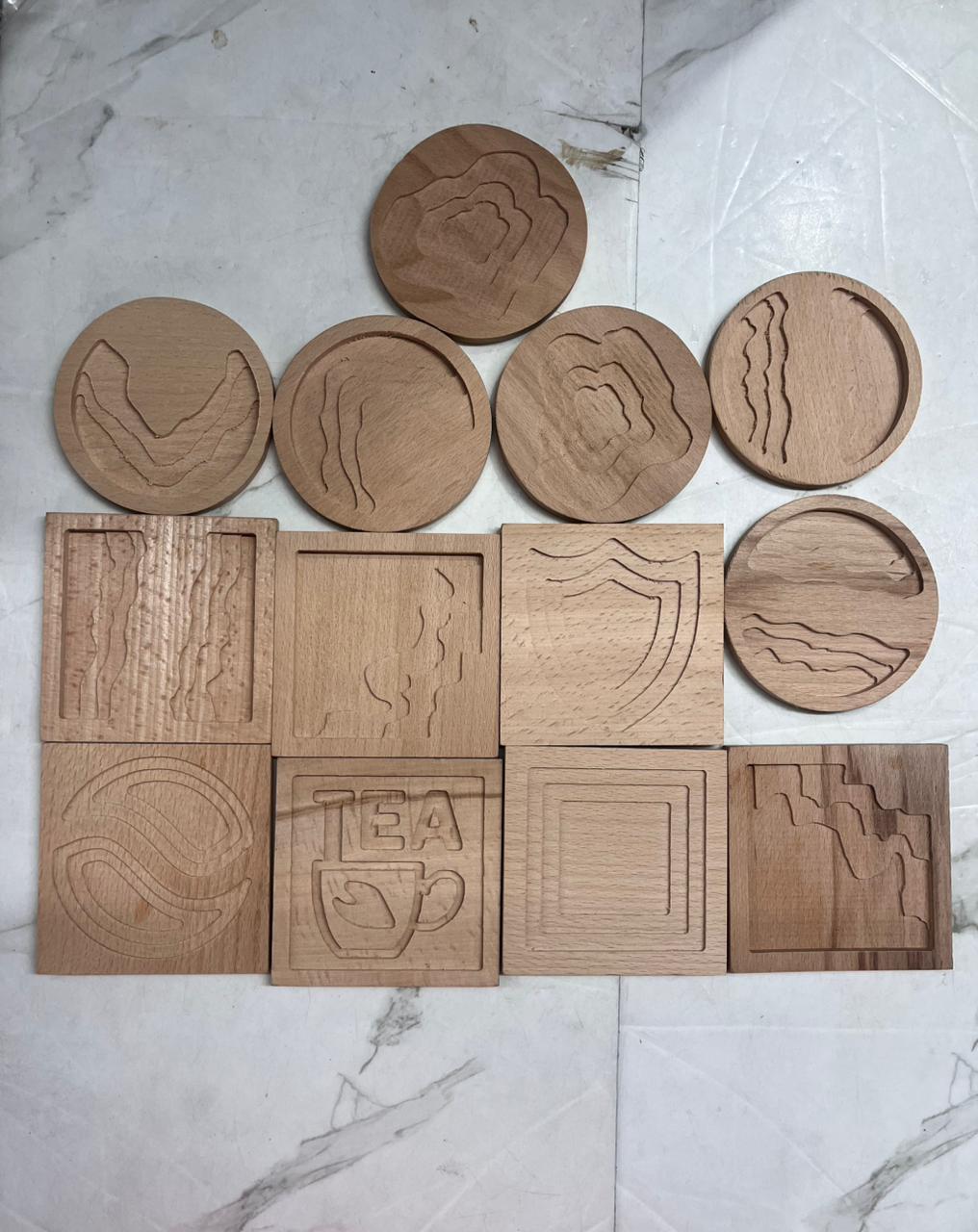3d Wooden tea coaster-3DWTC (Assorted 2 piece )