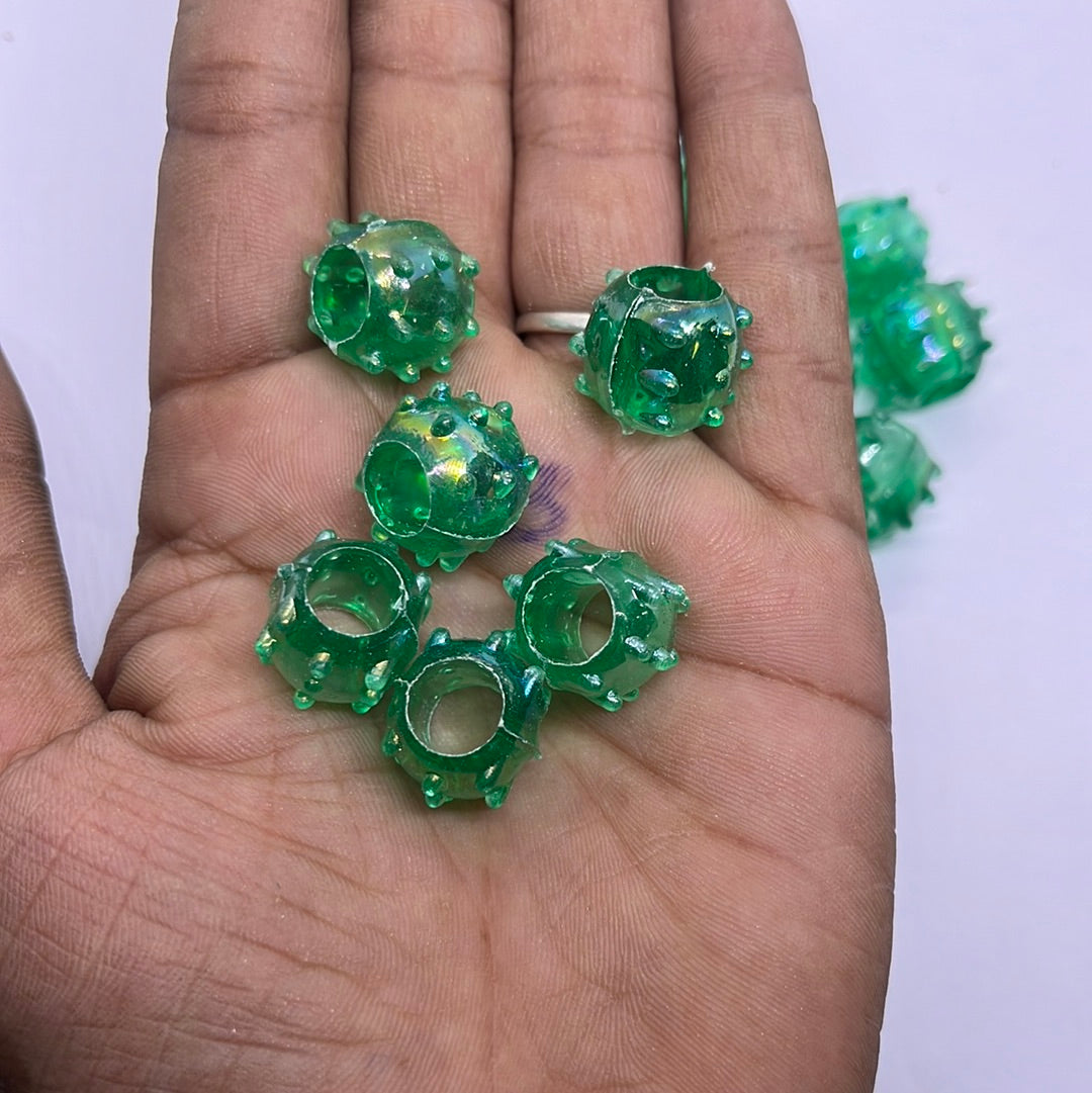 Acrylic green color small beads -100g 2