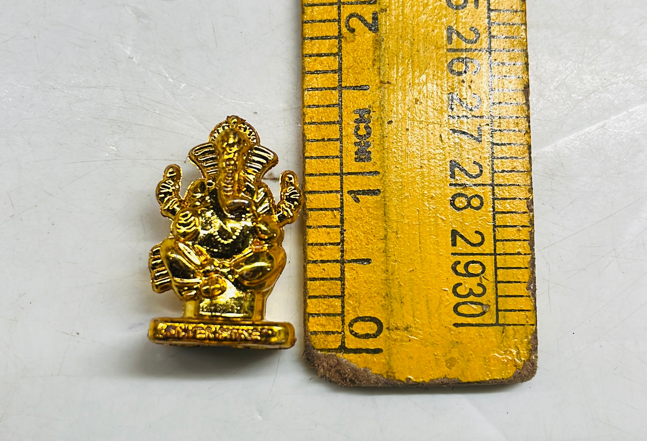 Golden acrylic Ganesh beads 10piece -1pack