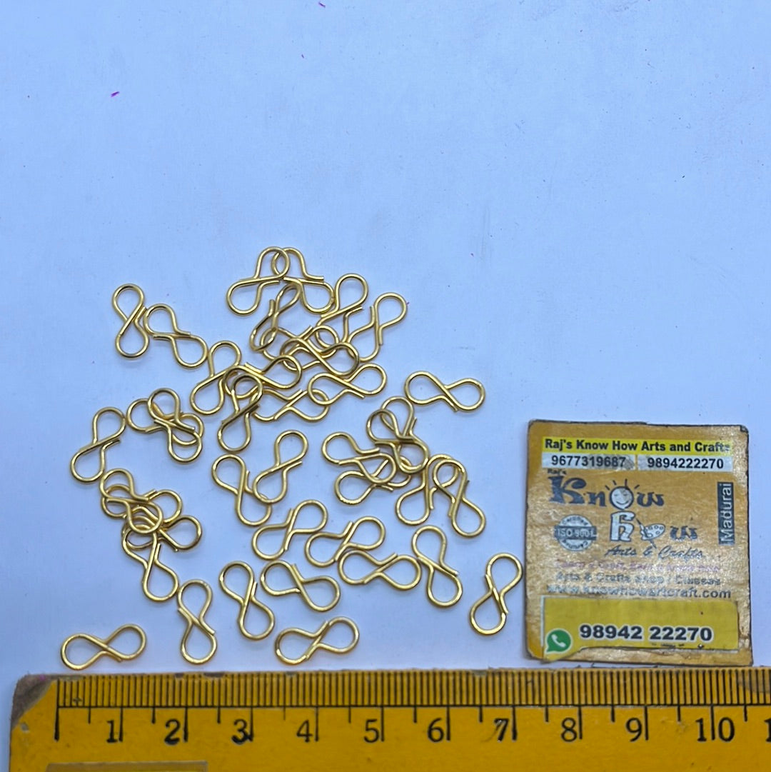 Sterling gold S Hook clasp plain 5pc  in a pack