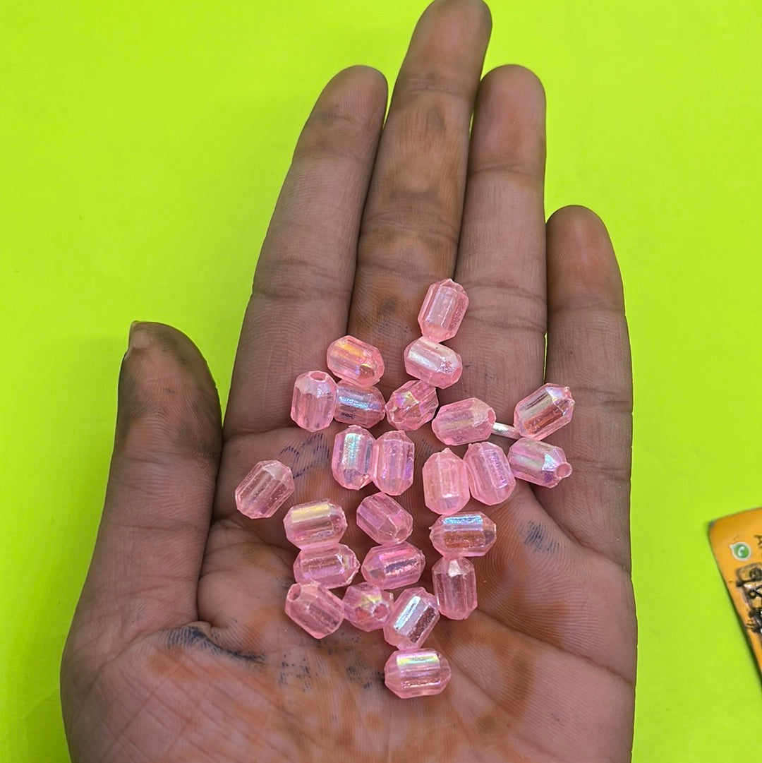 Pink Plastic beads 100g