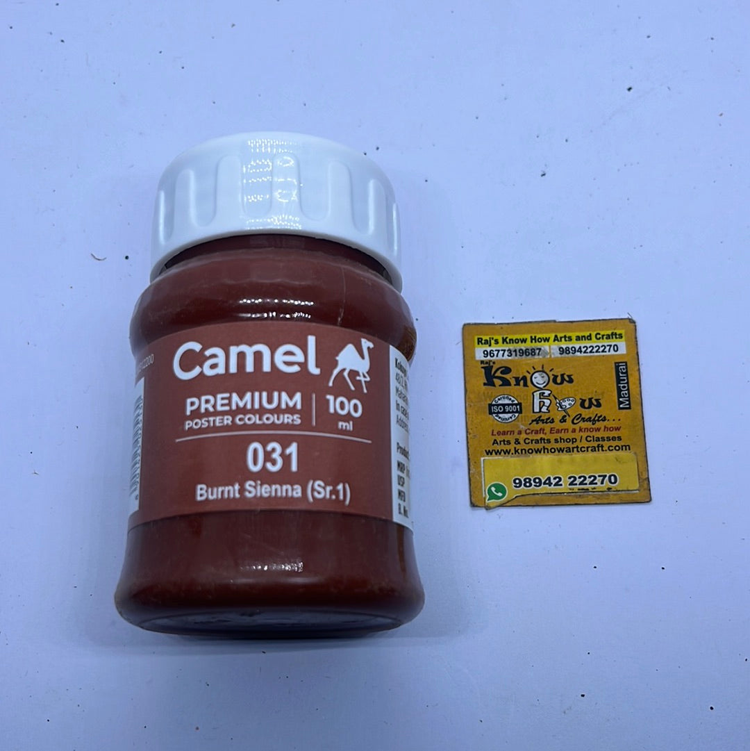 Camel premium poster colours burnt sienna 100 ml
