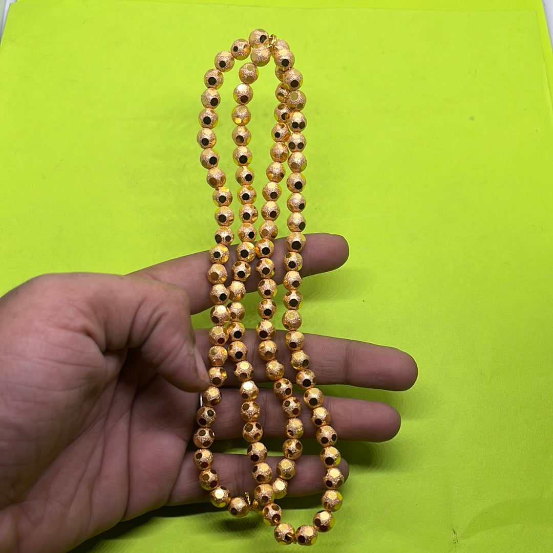 8mm Brass faceted Round Golden Beads