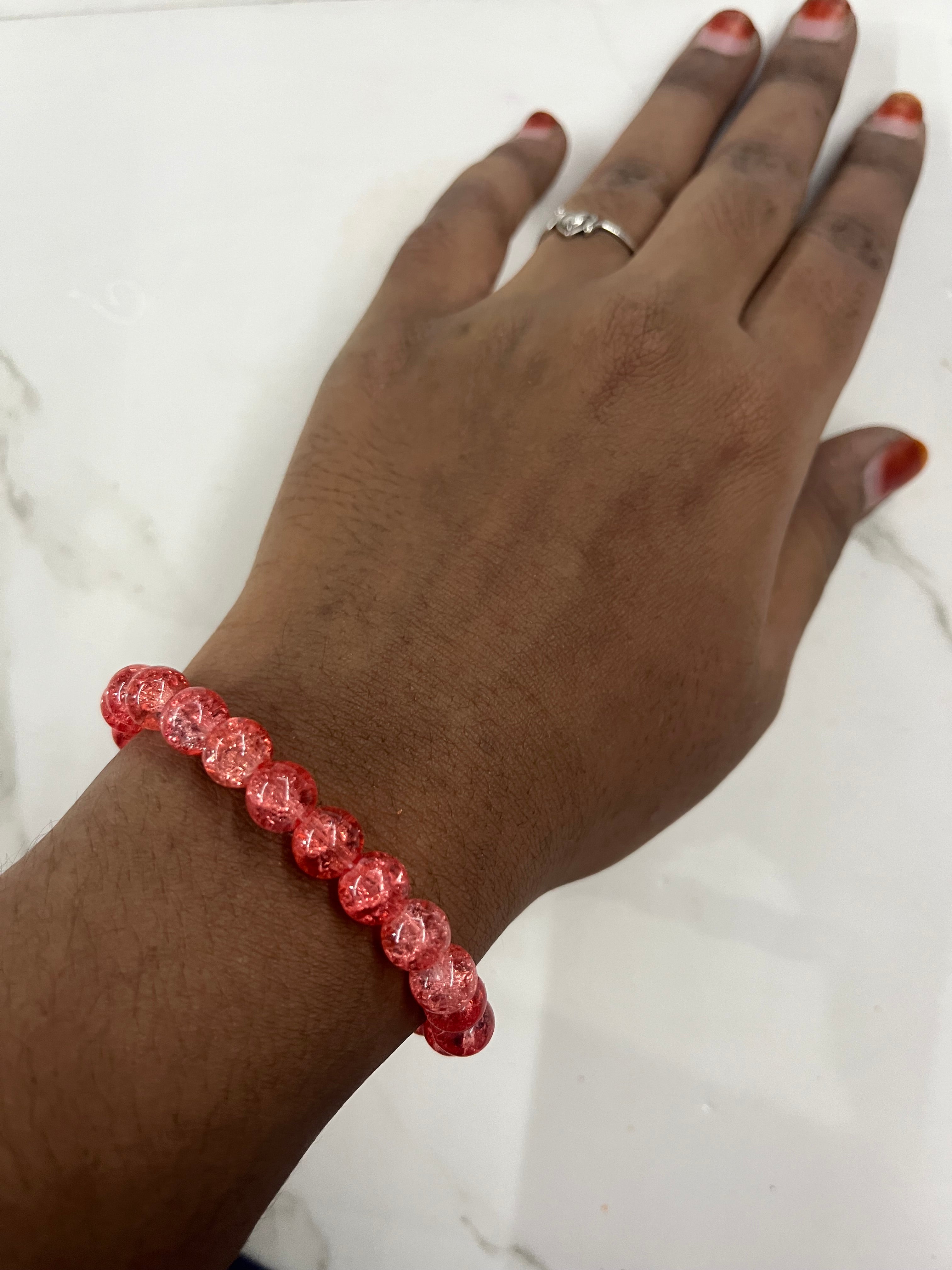 Crackle beads one line-10