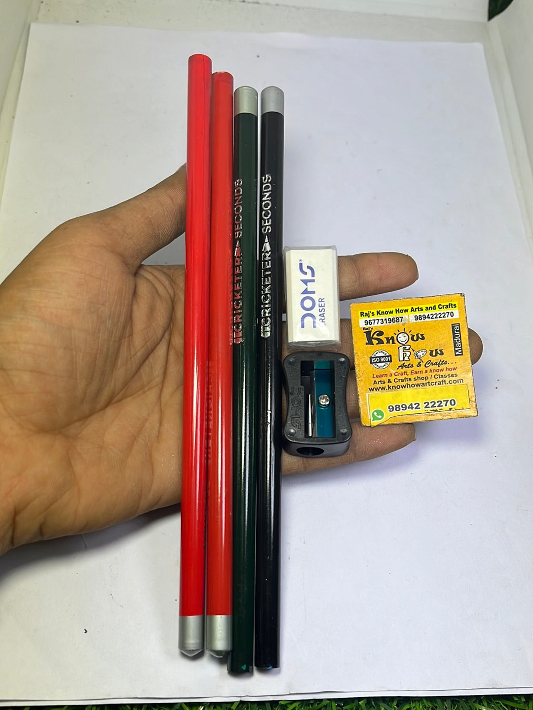 Cricketer graphite Doms  pencil + 1 Eraser sharpener