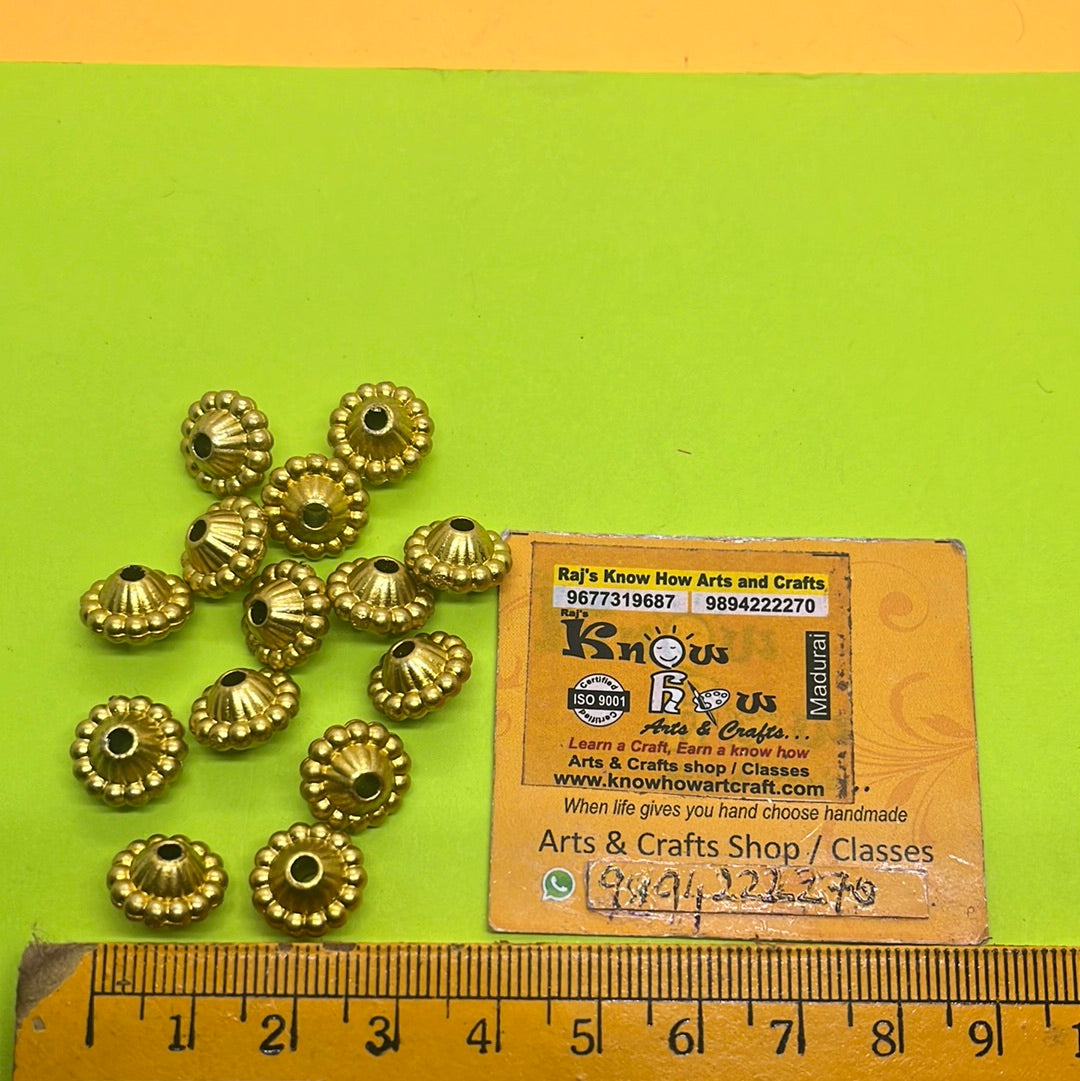 Royal gold carved beads more than 25pc