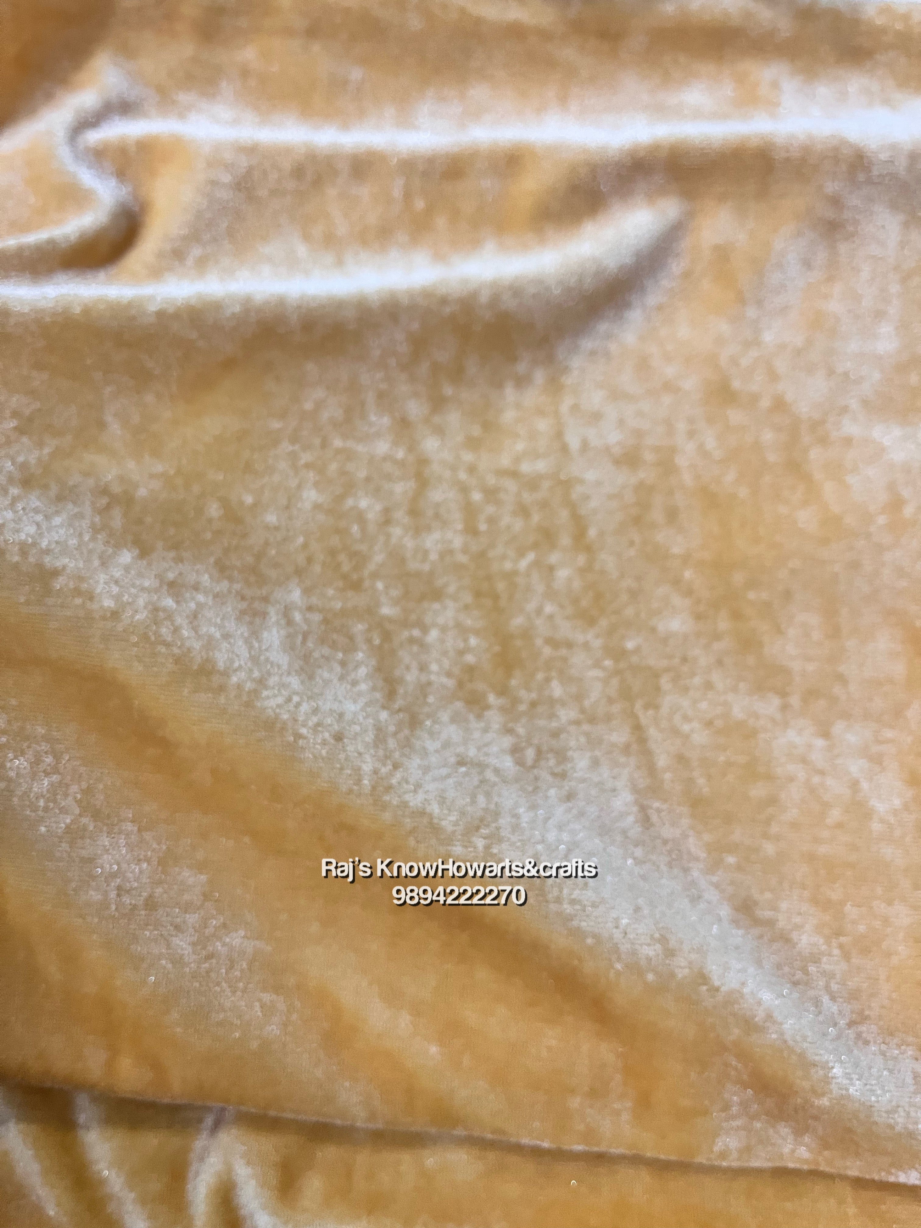 velvet cloth Golden yellow  - 1 meter