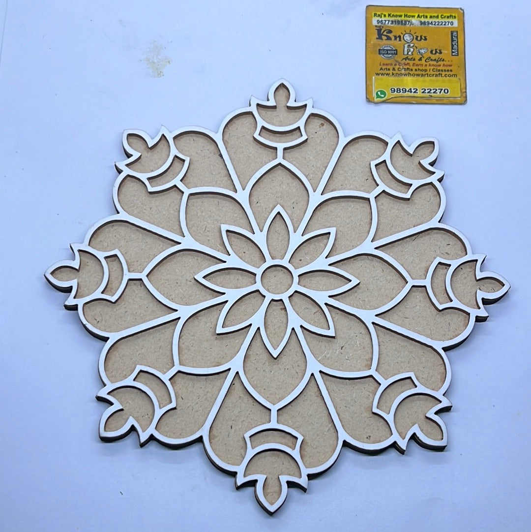 Round Mdf wood Rangoli stencils