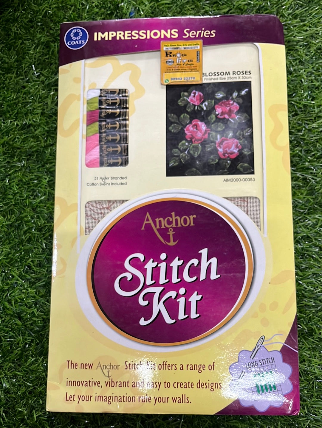 Anchor stitch embroidery kit blossom roses finished size 25cm x 30cm