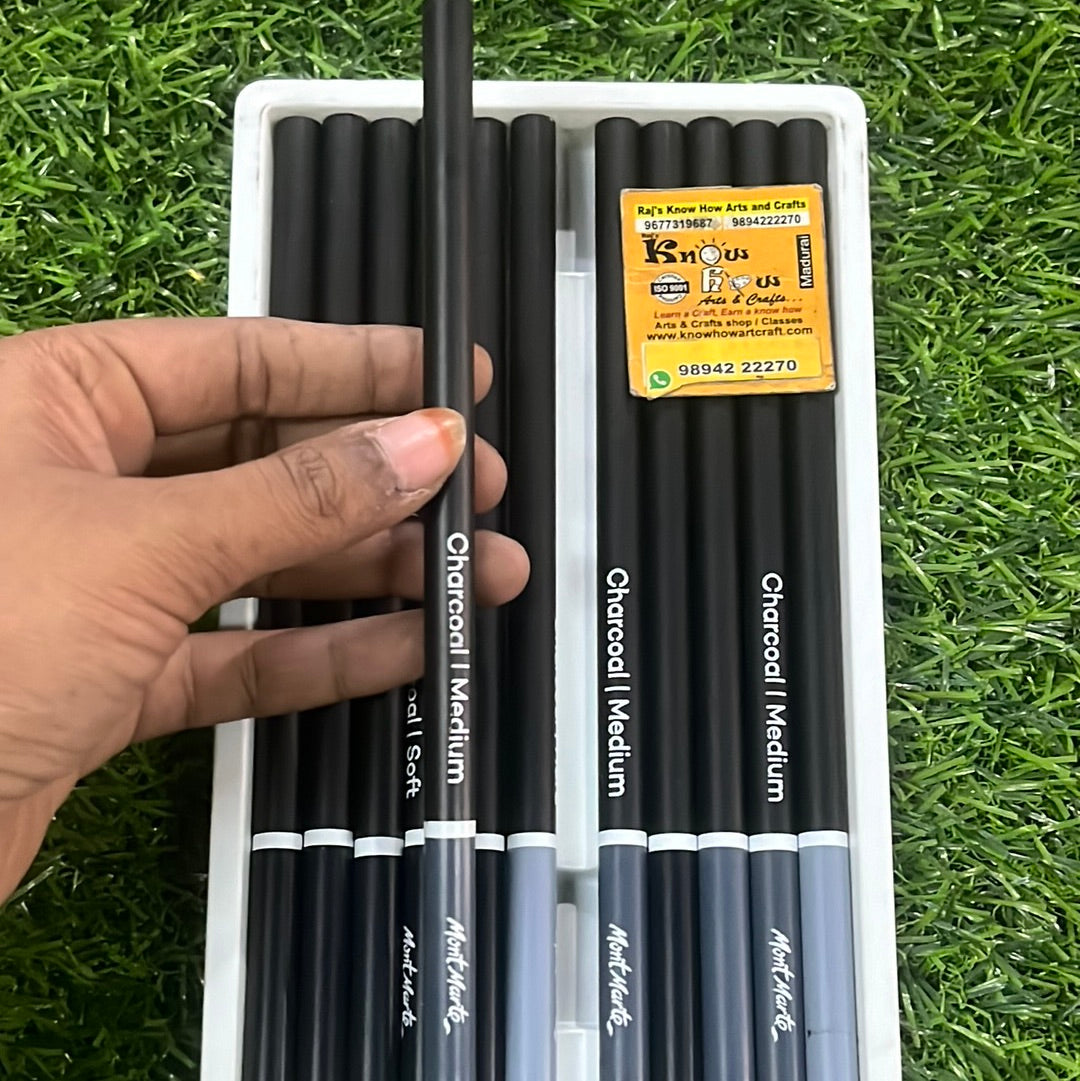 Mont marte charcoal pencil crayons 12pc