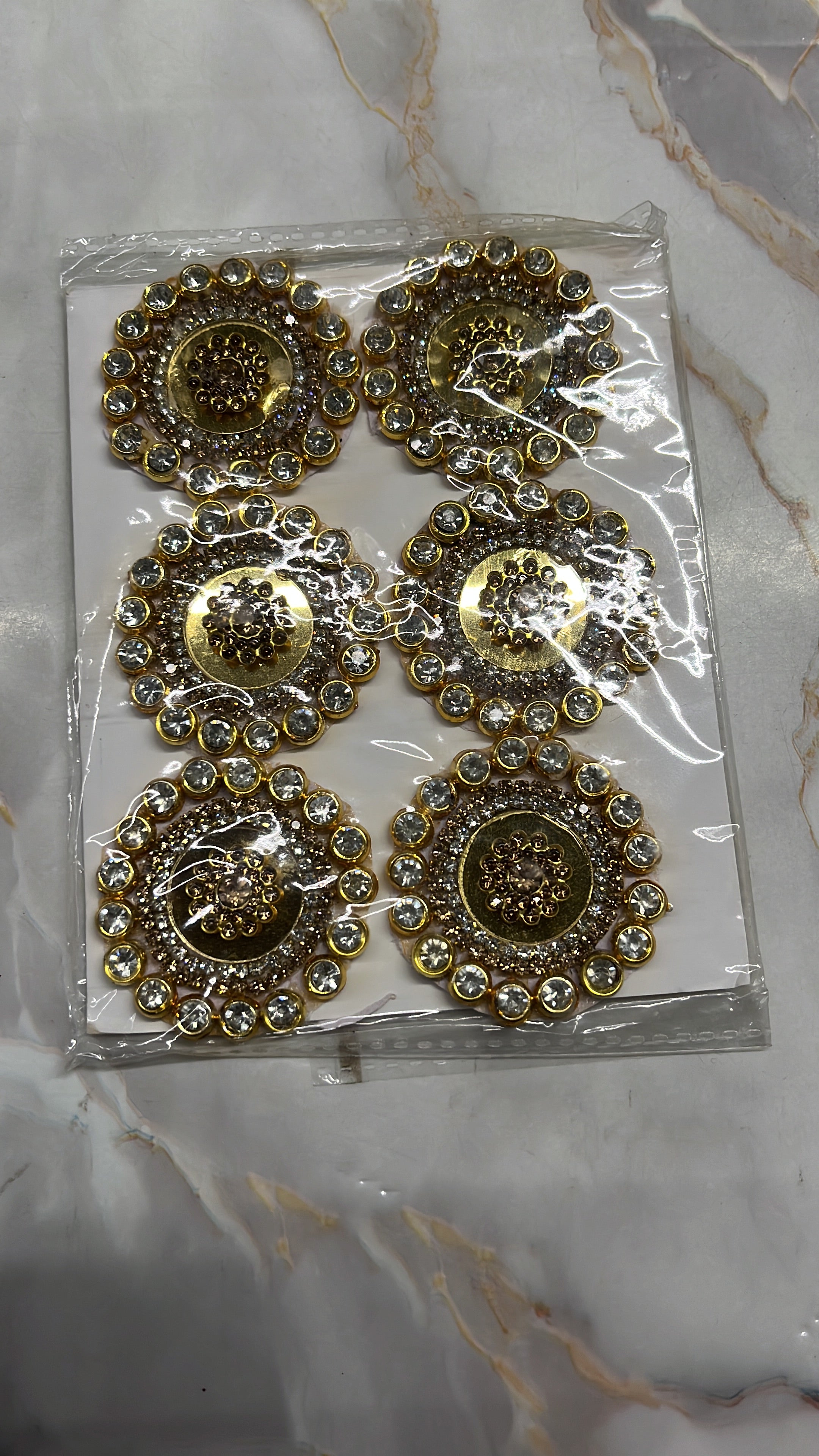 Round stone embroidery patch honey 6piece in a 1pack/HEP6