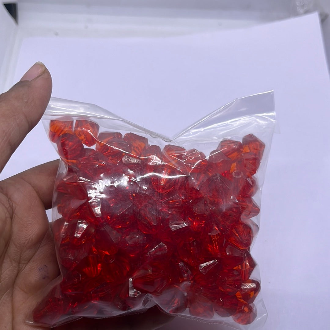 Acrylic red glass beads 100 g