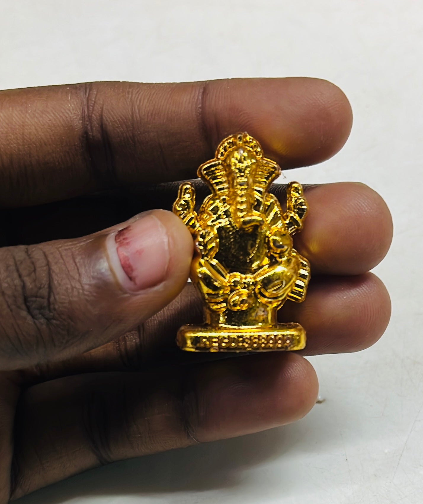 Golden acrylic Ganesh beads 10piece -1pack