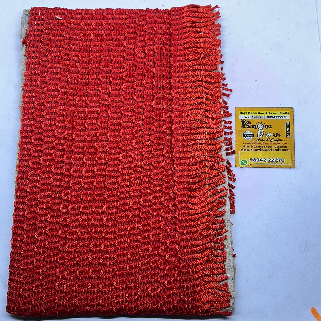 Red woollen lace -  5 metre in a pack