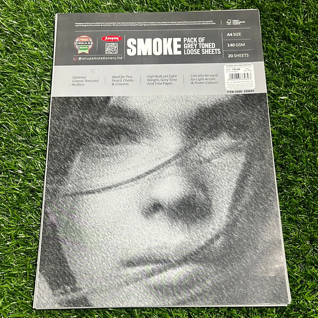 Smoke pack of grey loose 10 sheets A4 size paper