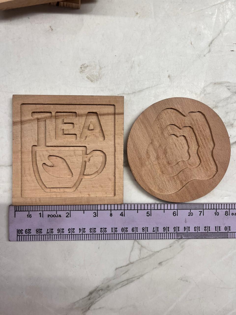 3d Wooden tea coaster-3DWTC (Assorted 2 piece )