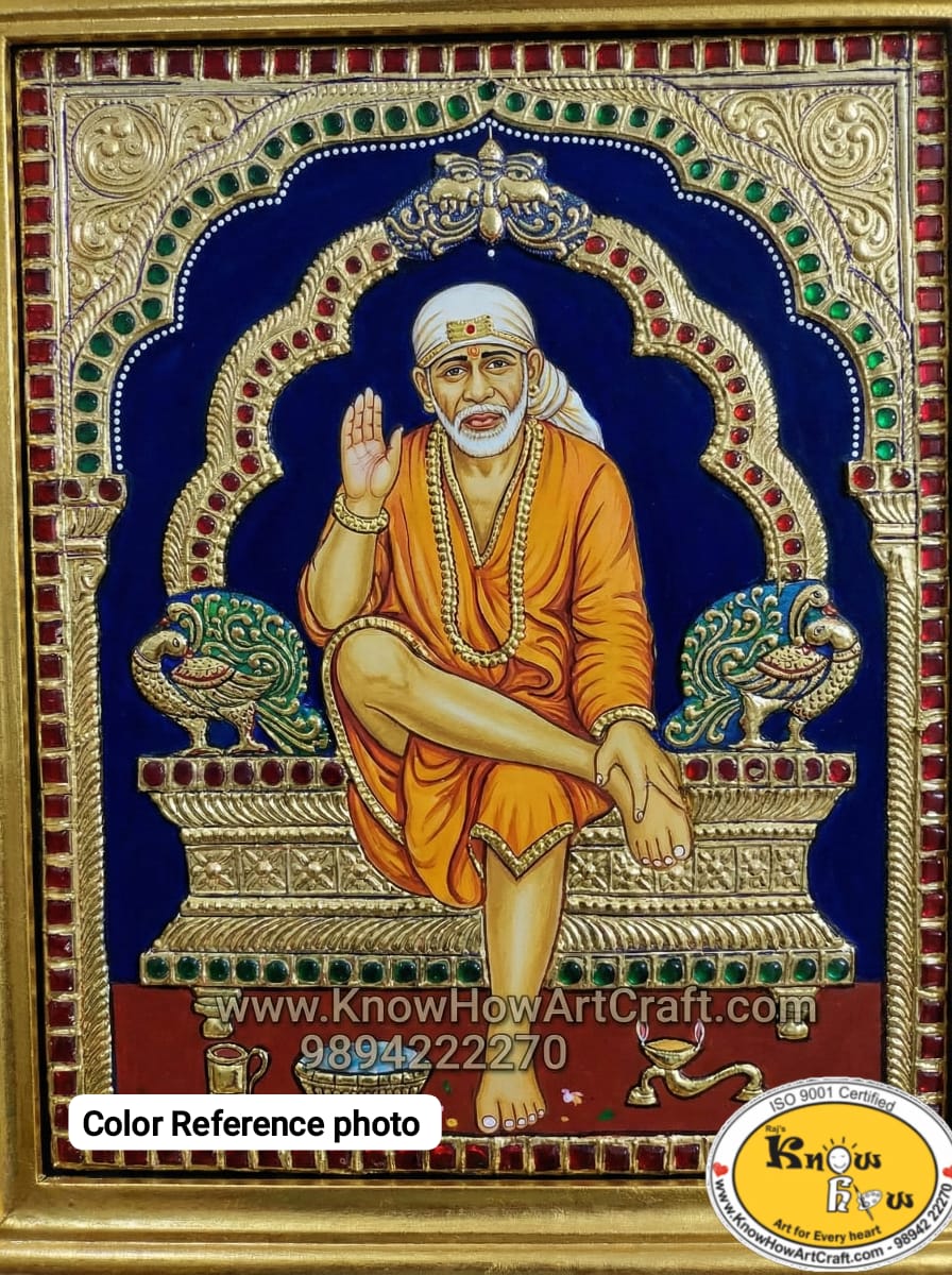 Saibaba in simmasanam Muck Board (10 days delivery time) – KnowHowArtCraft
