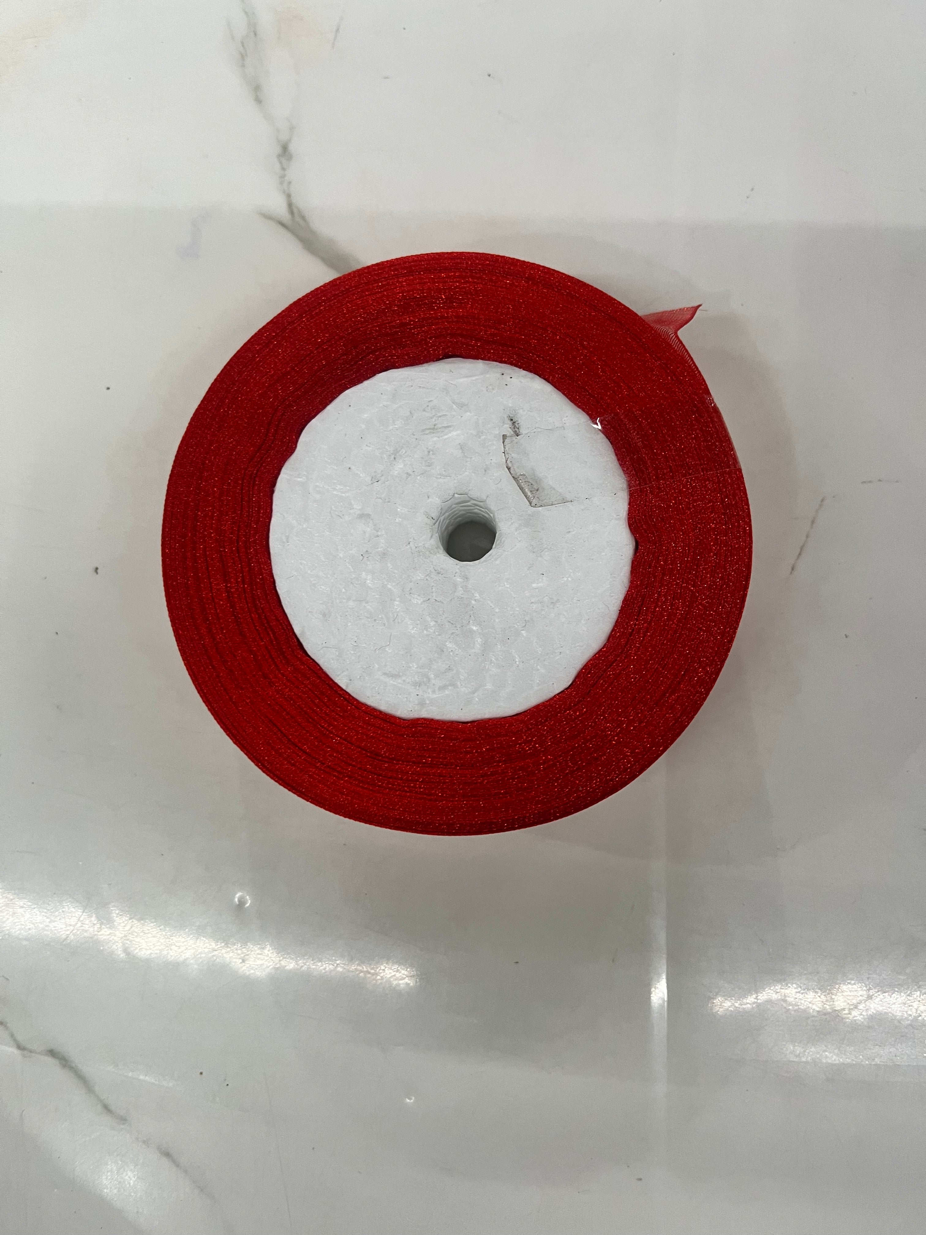 Red organza ribbon 1 inch