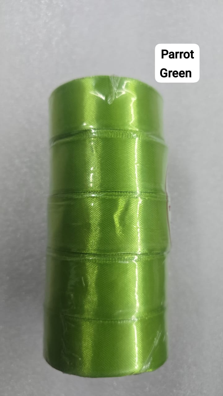 Satin ribbon-parrot green 1 inch