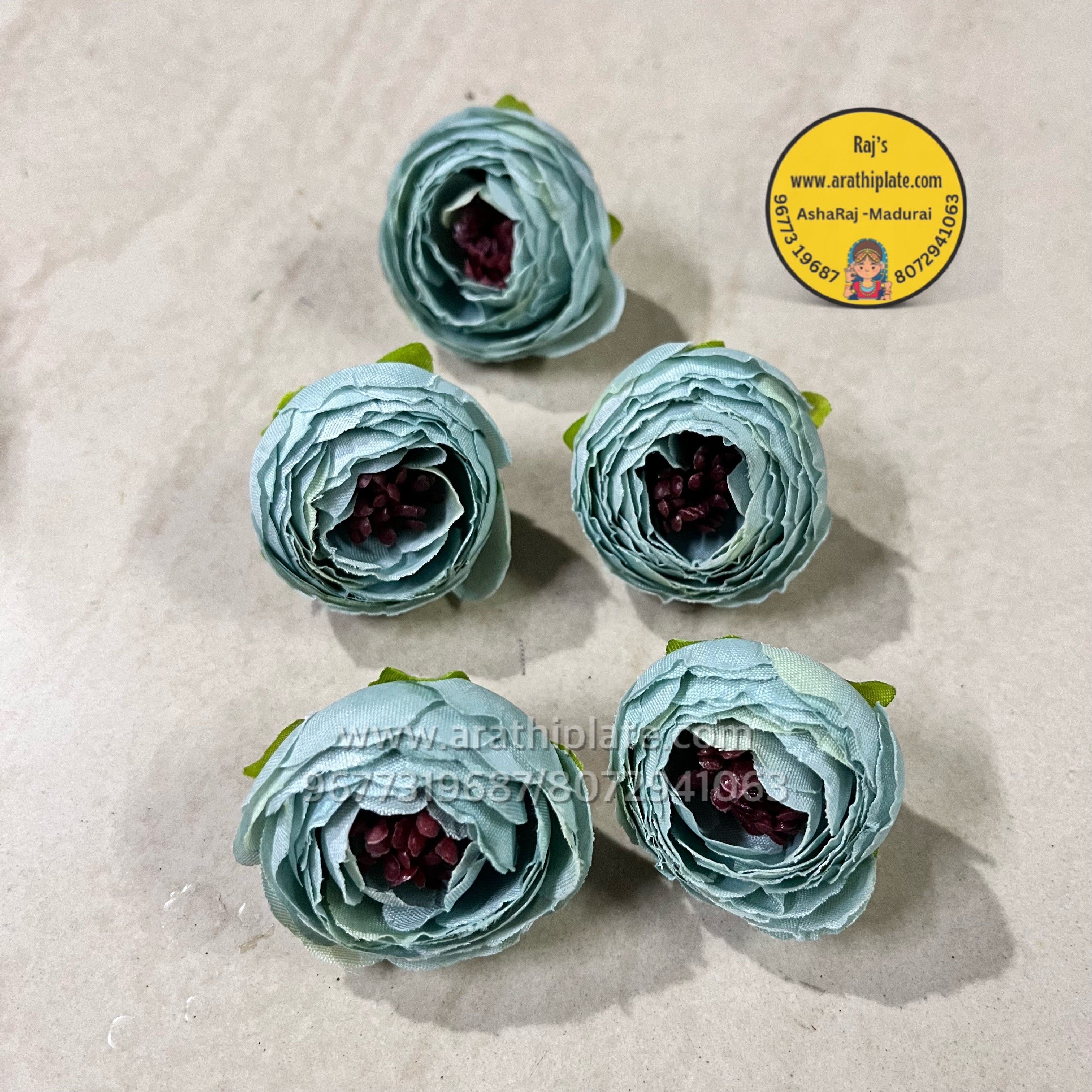 Kutty Peonies Pastel Green- 10 pc in a pack