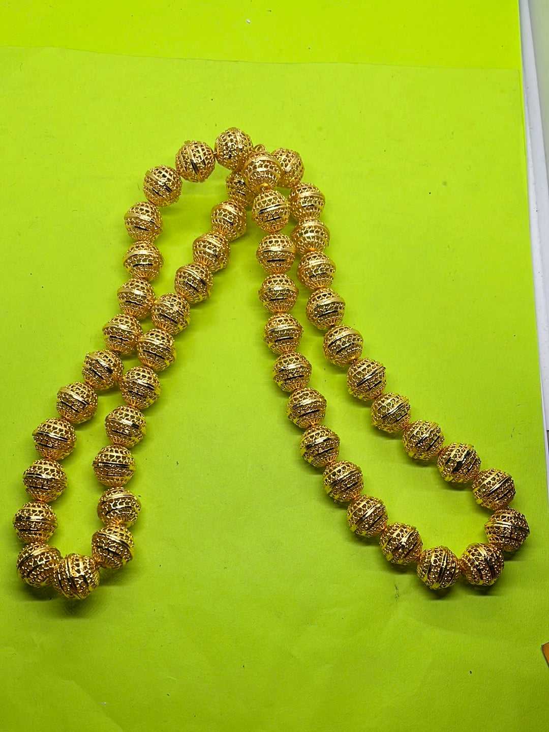 14mm Brass faceted Round gold Beads