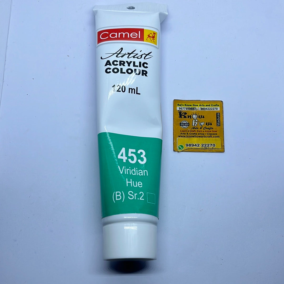 Viridian hue -120ml Camlin Artist range acrylic colours – KnowHowArtCraft