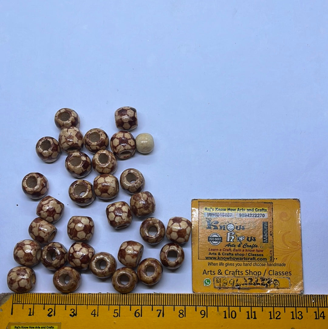 Wooden beads mixed mix round beads 100g