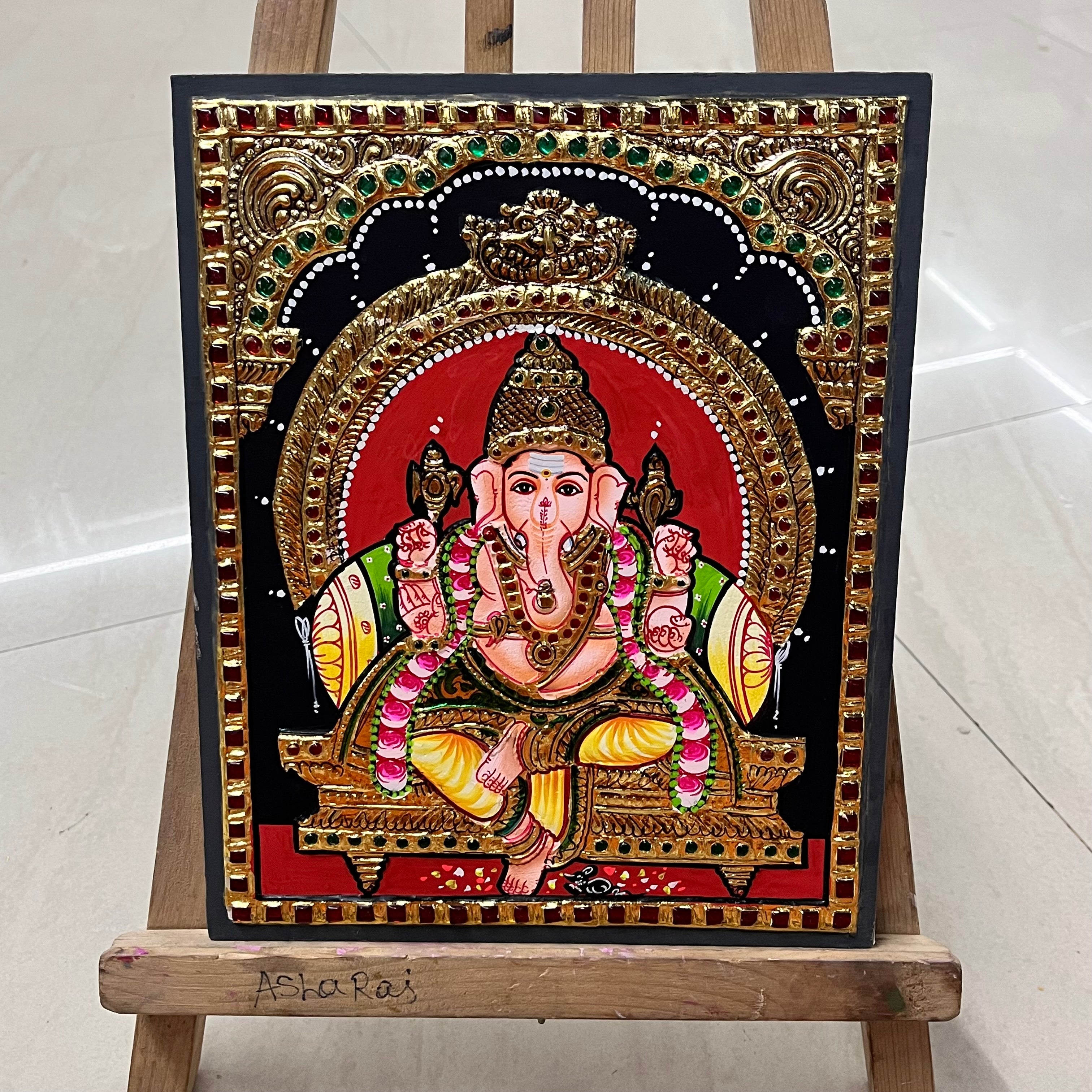 Vinayagar Tanjore painting 8x10(15days delivery form payment date)-1pack
