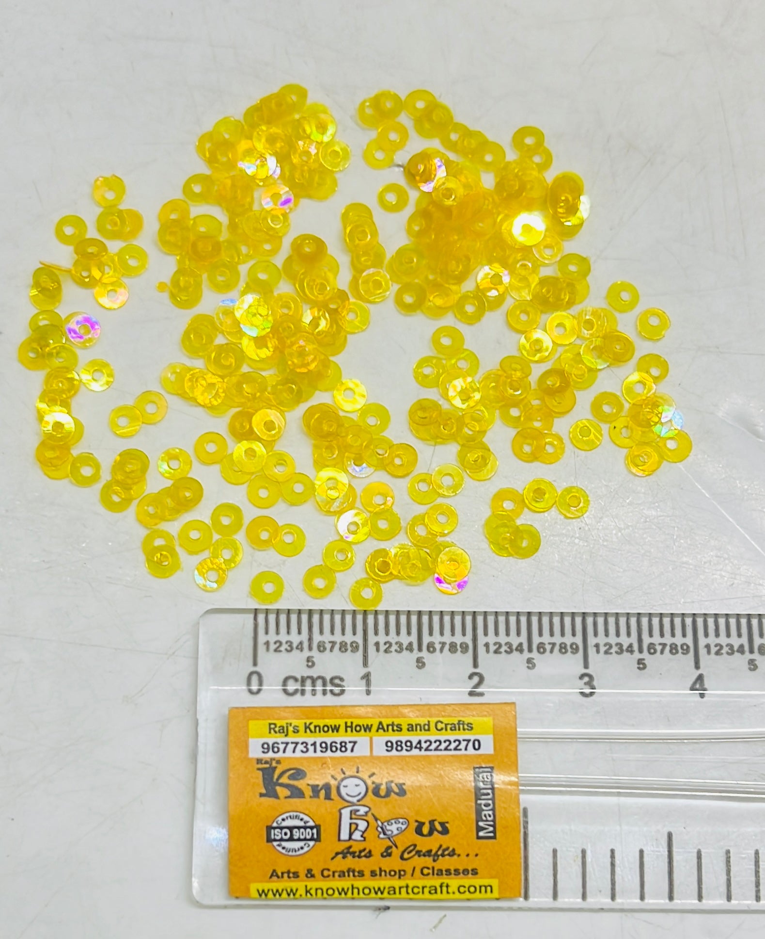 3mm flat sequence shining lemon yellow colour 100g-1pack/555C