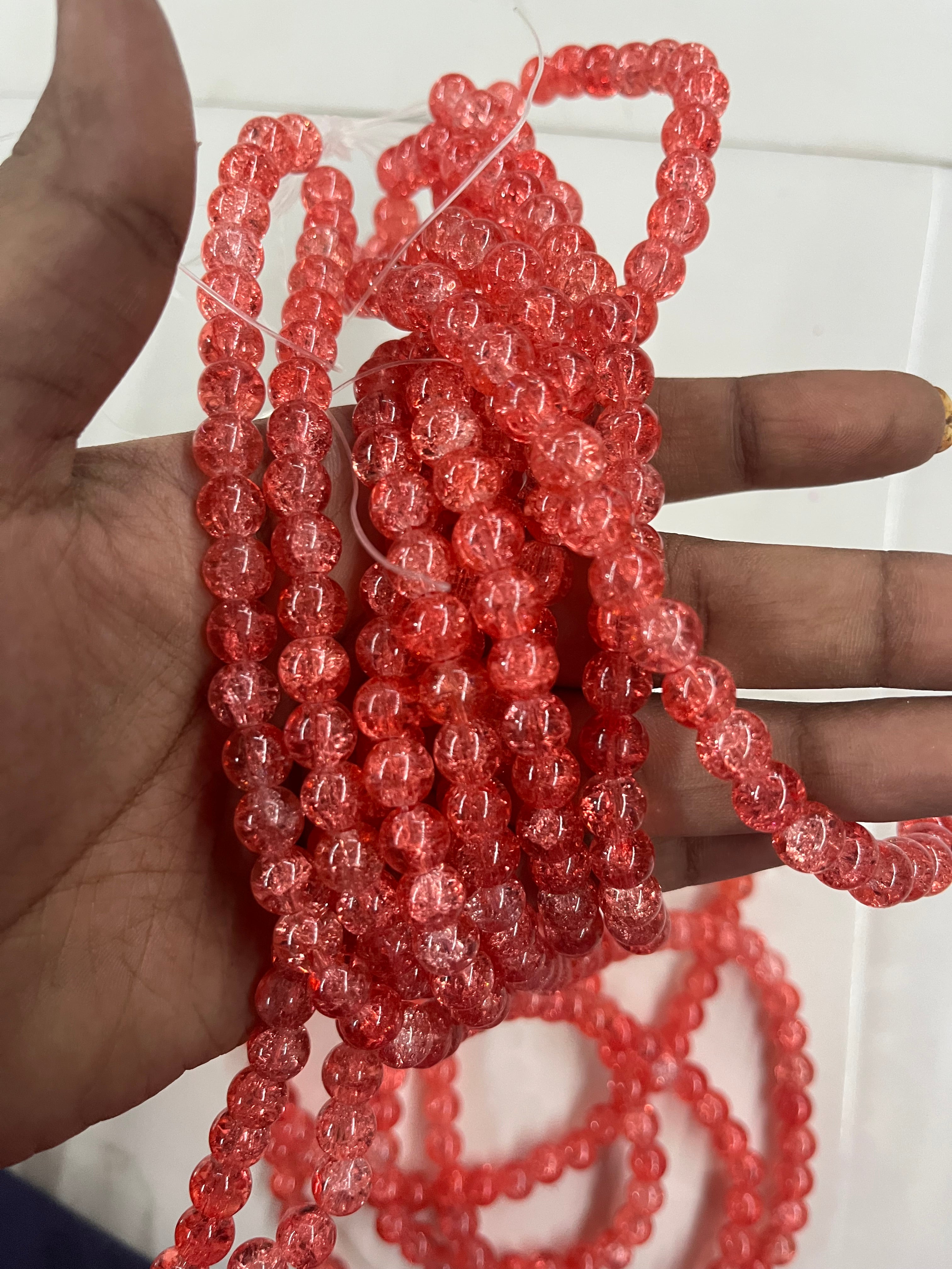 Crackle beads one line-10